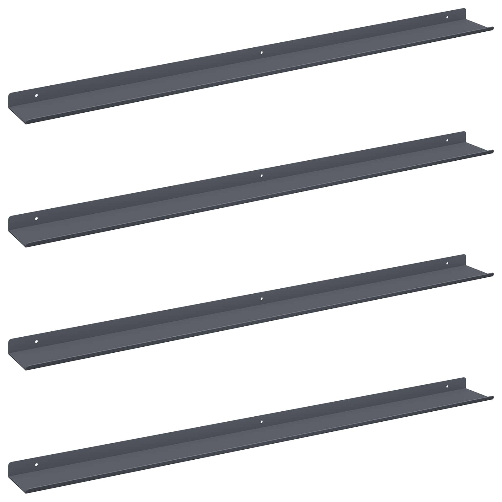 Drijvende plank 4 pcs Antraciet 100 x 9 x 2,5 cm Staal is nu te koop bij PeponiXL, paradijselijk wonen!