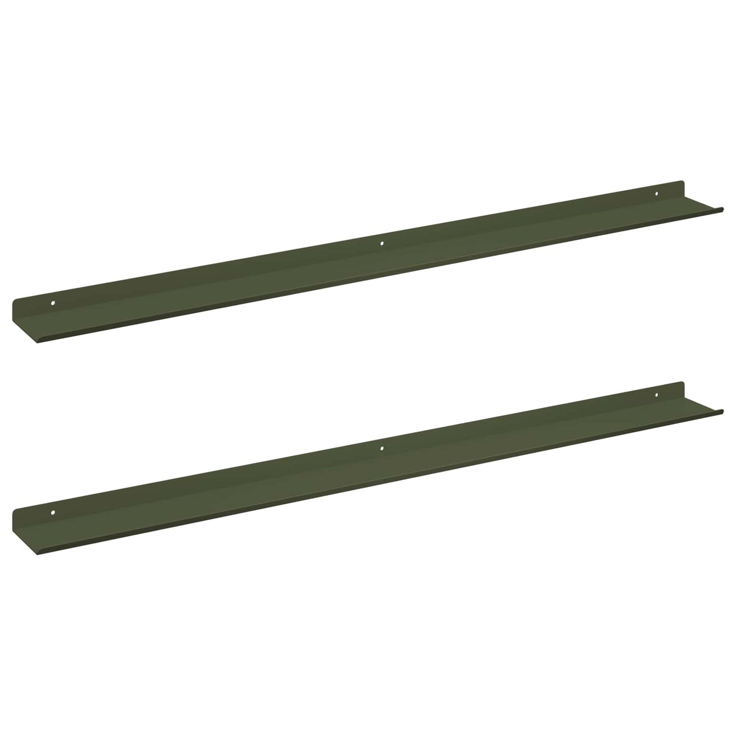 Drijvende plank 2 pcs Olijf Groen 100 x 9 x 2,5 cm Staal is nu te koop bij PeponiXL, paradijselijk wonen!