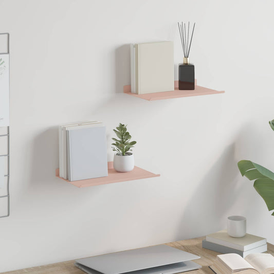 Drijvende plank 2 pcs Roze 30 x 18 x 2,5 cm Staal is nu te koop bij PeponiXL, paradijselijk wonen!