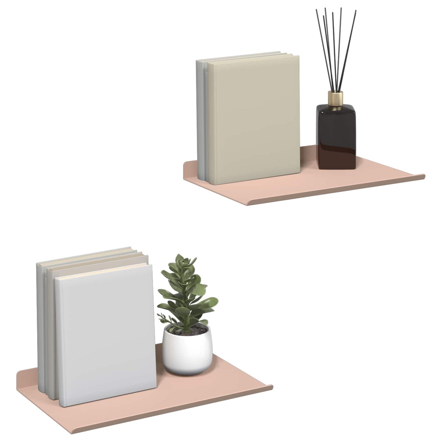Drijvende plank 2 pcs Roze 30 x 18 x 2,5 cm Staal is nu te koop bij PeponiXL, paradijselijk wonen!
