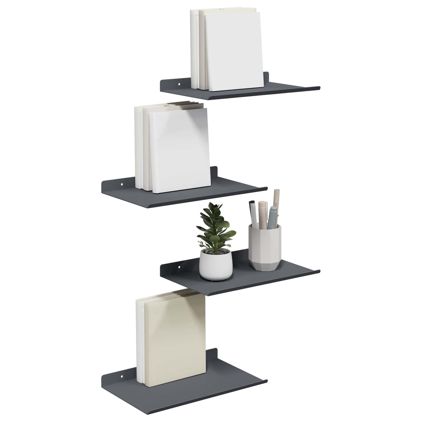 Drijvende plank 4 pcs Antraciet 30 x 18 x 2,5 cm Staal is nu te koop bij PeponiXL, paradijselijk wonen!
