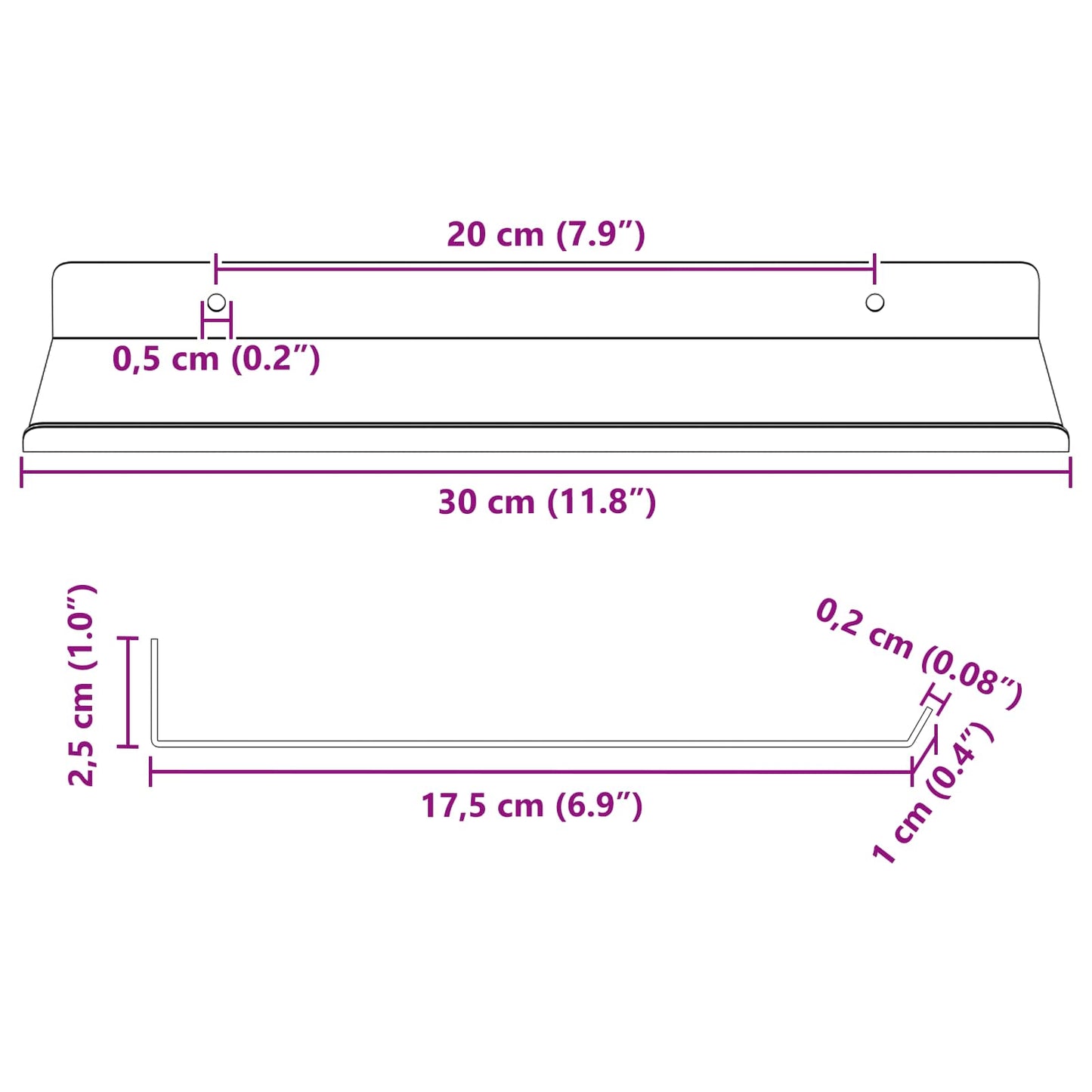 Drijvende plank 4 pcs Antraciet 30 x 18 x 2,5 cm Staal is nu te koop bij PeponiXL, paradijselijk wonen!