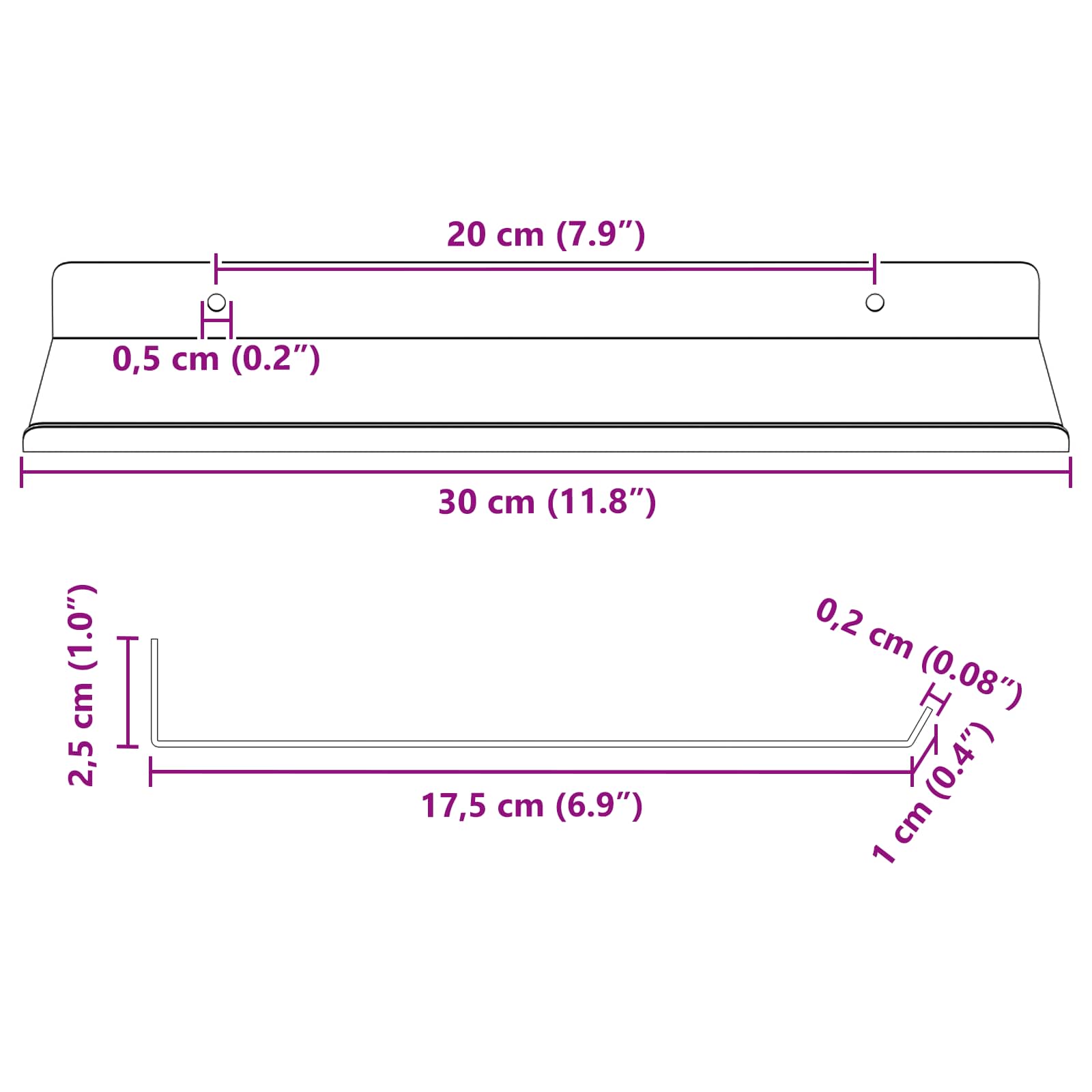 Drijvende plank 4 pcs Antraciet 30 x 18 x 2,5 cm Staal is nu te koop bij PeponiXL, paradijselijk wonen!