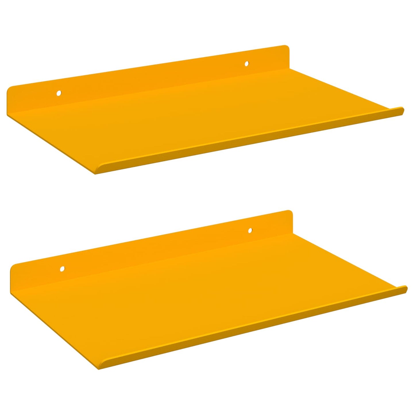 Drijvende plank 2 pcs Mosterdgeel 30 x 18 x 2,5 cm Staal is nu te koop bij PeponiXL, paradijselijk wonen!