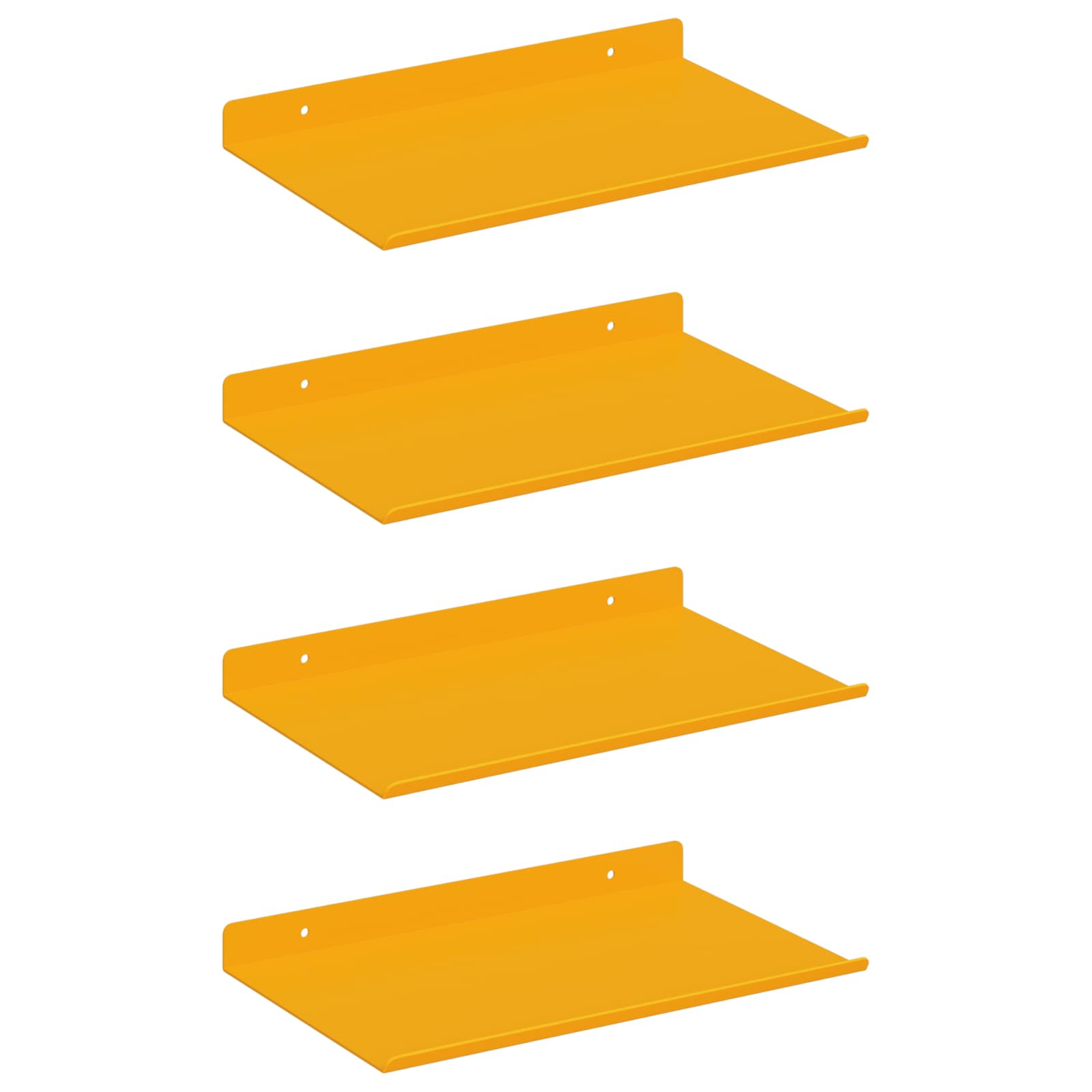 Drijvende plank 4 pcs Mosterdgeel 30 x 18 x 2,5 cm Staal is nu te koop bij PeponiXL, paradijselijk wonen!