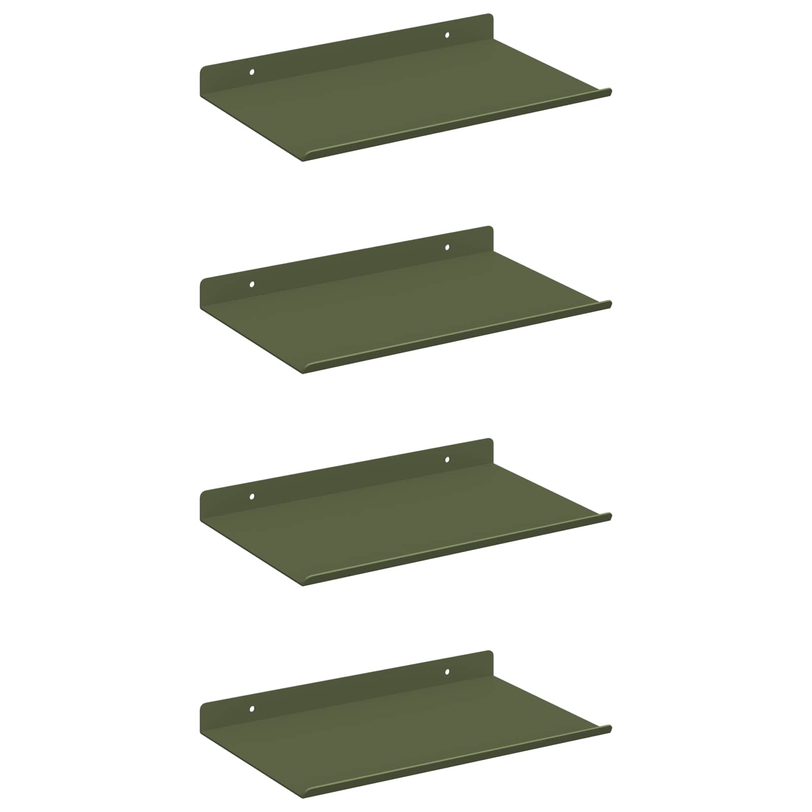 Drijvende plank 4 pcs Olijf Groen 30 x 18 x 2,5 cm Staal is nu te koop bij PeponiXL, paradijselijk wonen!