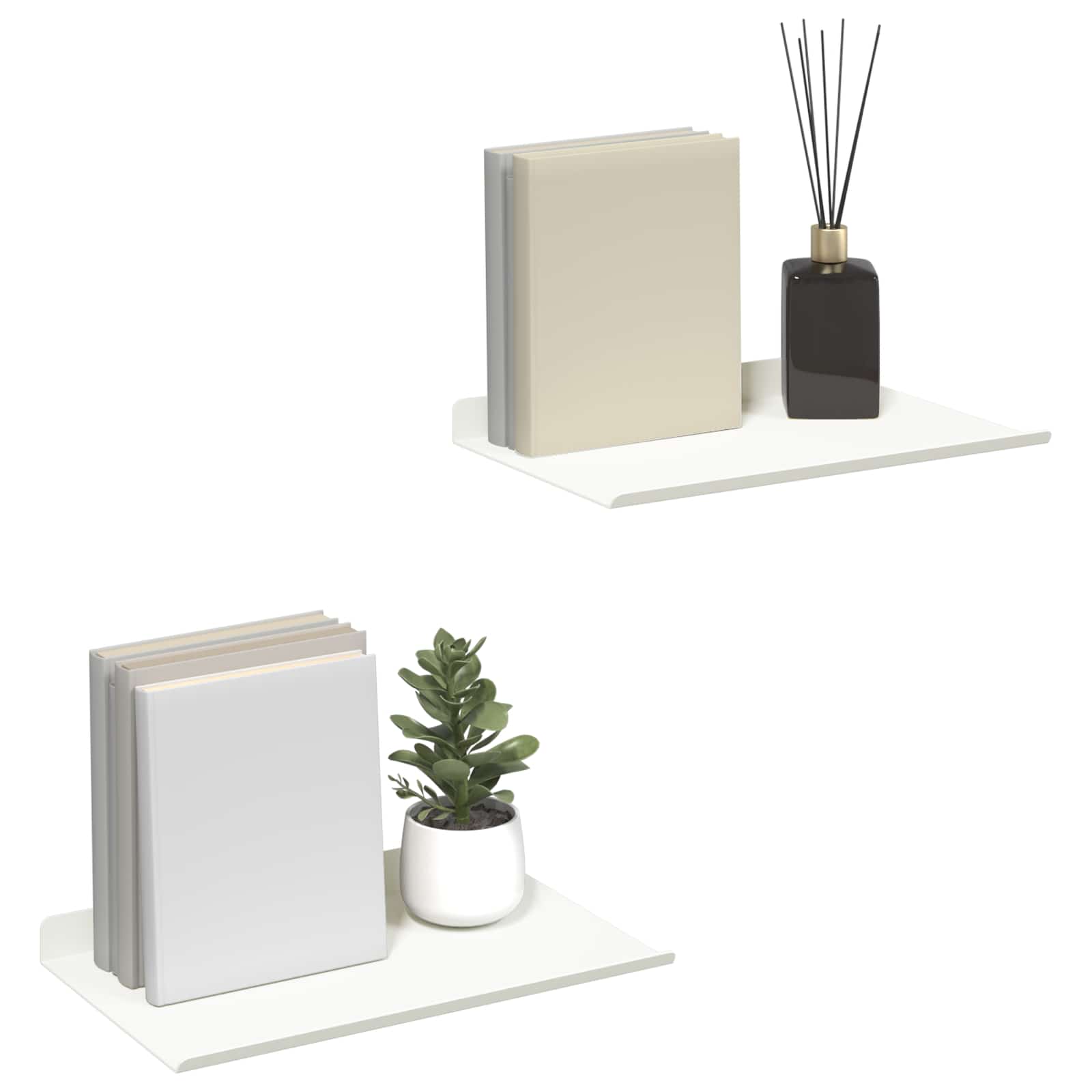 Drijvende plank Wandgemonteerd 2 pcs Wit 30 x 18 x 2,5 cm Staal is nu te koop bij PeponiXL, paradijselijk wonen!