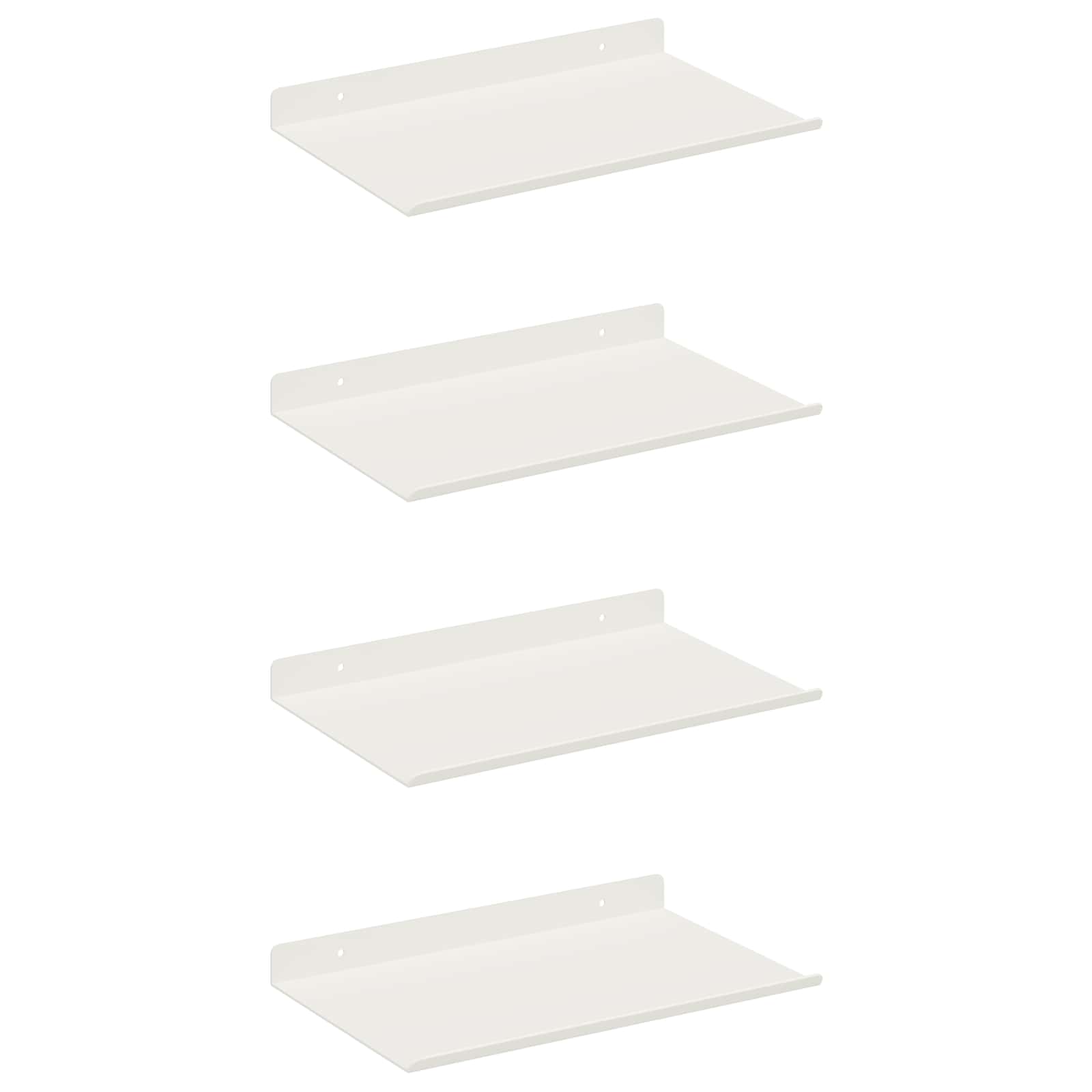 Drijvende plank Wandgemonteerd 4 pcs Wit 30 x 18 x 2,5 cm Staal is nu te koop bij PeponiXL, paradijselijk wonen!