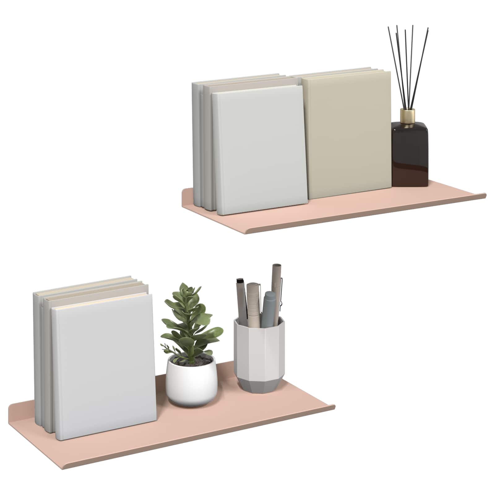 Drijvende plank 2 pcs Roze 40 x 18 x 2,5 cm Staal is nu te koop bij PeponiXL, paradijselijk wonen!