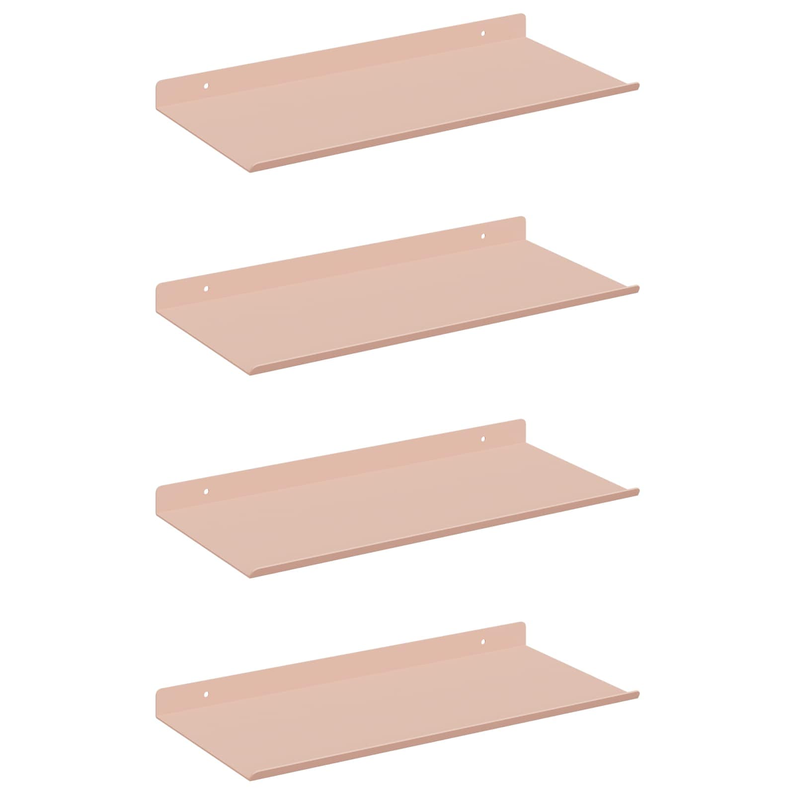 Drijvende plank 4 pcs Roze 40 x 18 x 2,5 cm Staal is nu te koop bij PeponiXL, paradijselijk wonen!