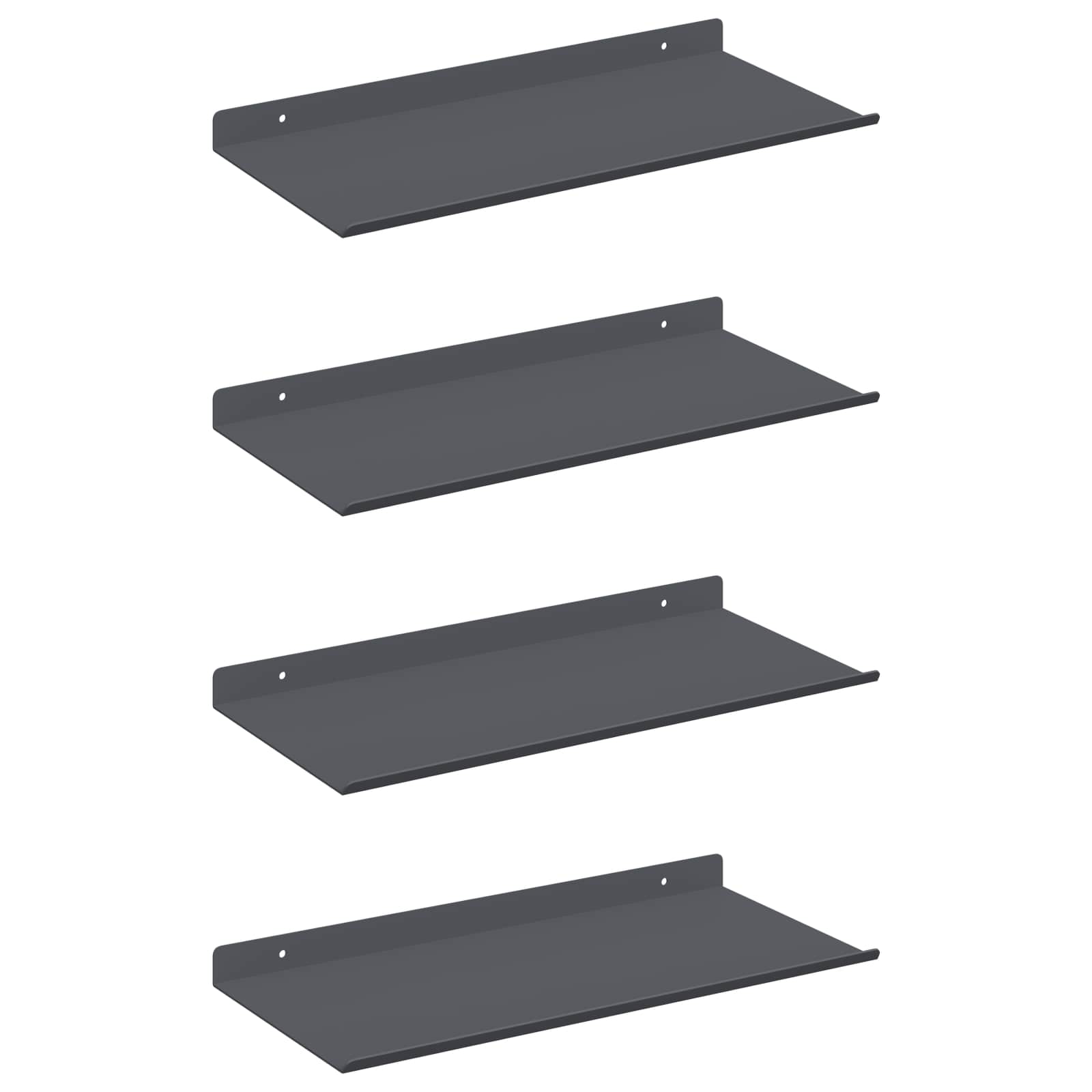 Drijvende plank 4 pcs Antraciet 40 x 18 x 2,5 cm Staal is nu te koop bij PeponiXL, paradijselijk wonen!