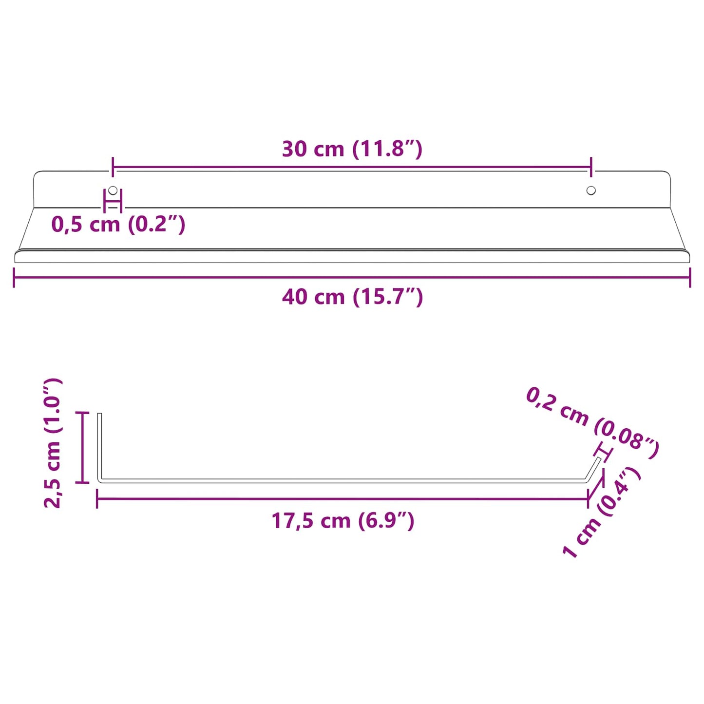 Drijvende plank 4 pcs Antraciet 40 x 18 x 2,5 cm Staal is nu te koop bij PeponiXL, paradijselijk wonen!