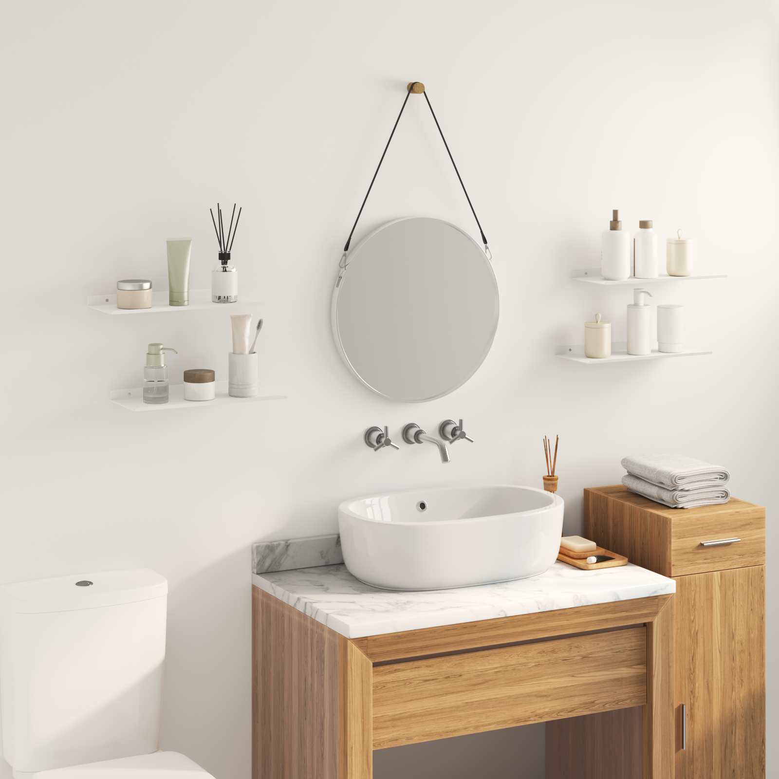 Drijvende plank Wandgemonteerd 4 pcs Wit 40 x 18 x 2,5 cm Staal is nu te koop bij PeponiXL, paradijselijk wonen!