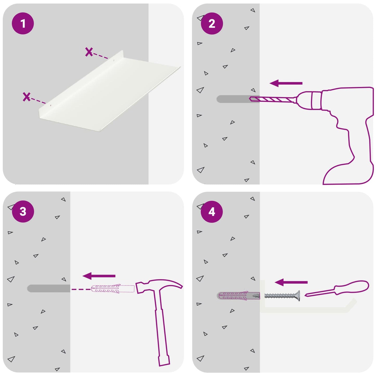Drijvende plank Wandgemonteerd 4 pcs Wit 40 x 18 x 2,5 cm Staal is nu te koop bij PeponiXL, paradijselijk wonen!