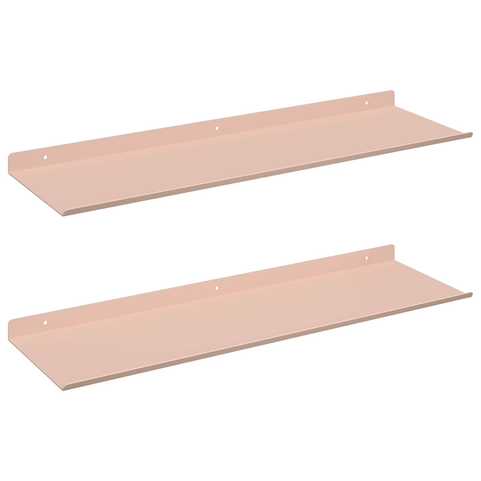 Drijvende plank 2 pcs Roze 60 x 18 x 2,5 cm Staal is nu te koop bij PeponiXL, paradijselijk wonen!