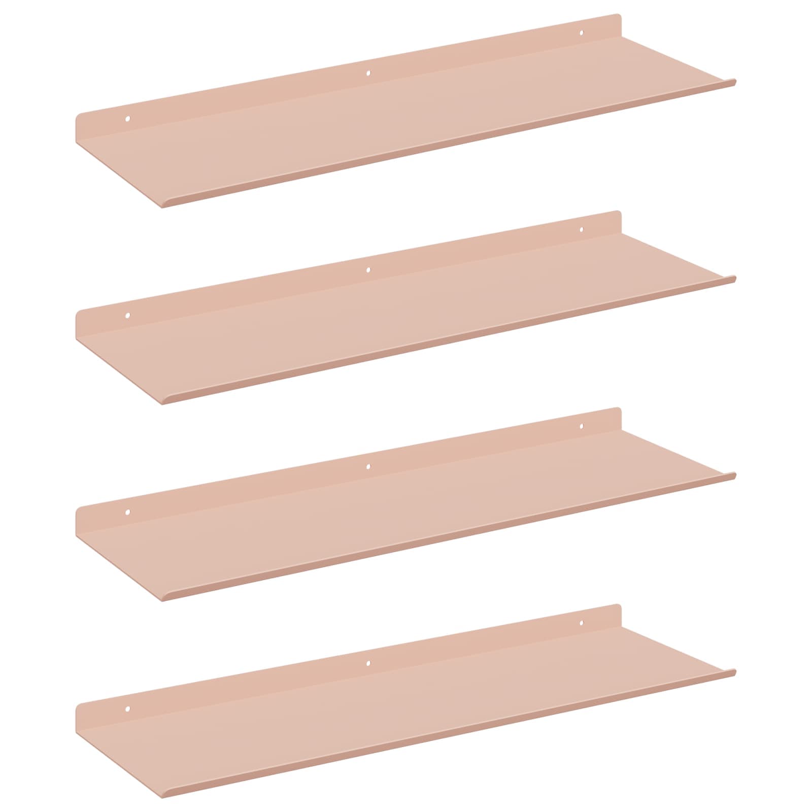 Drijvende plank 4 pcs Roze 60 x 18 x 2,5 cm Staal is nu te koop bij PeponiXL, paradijselijk wonen!