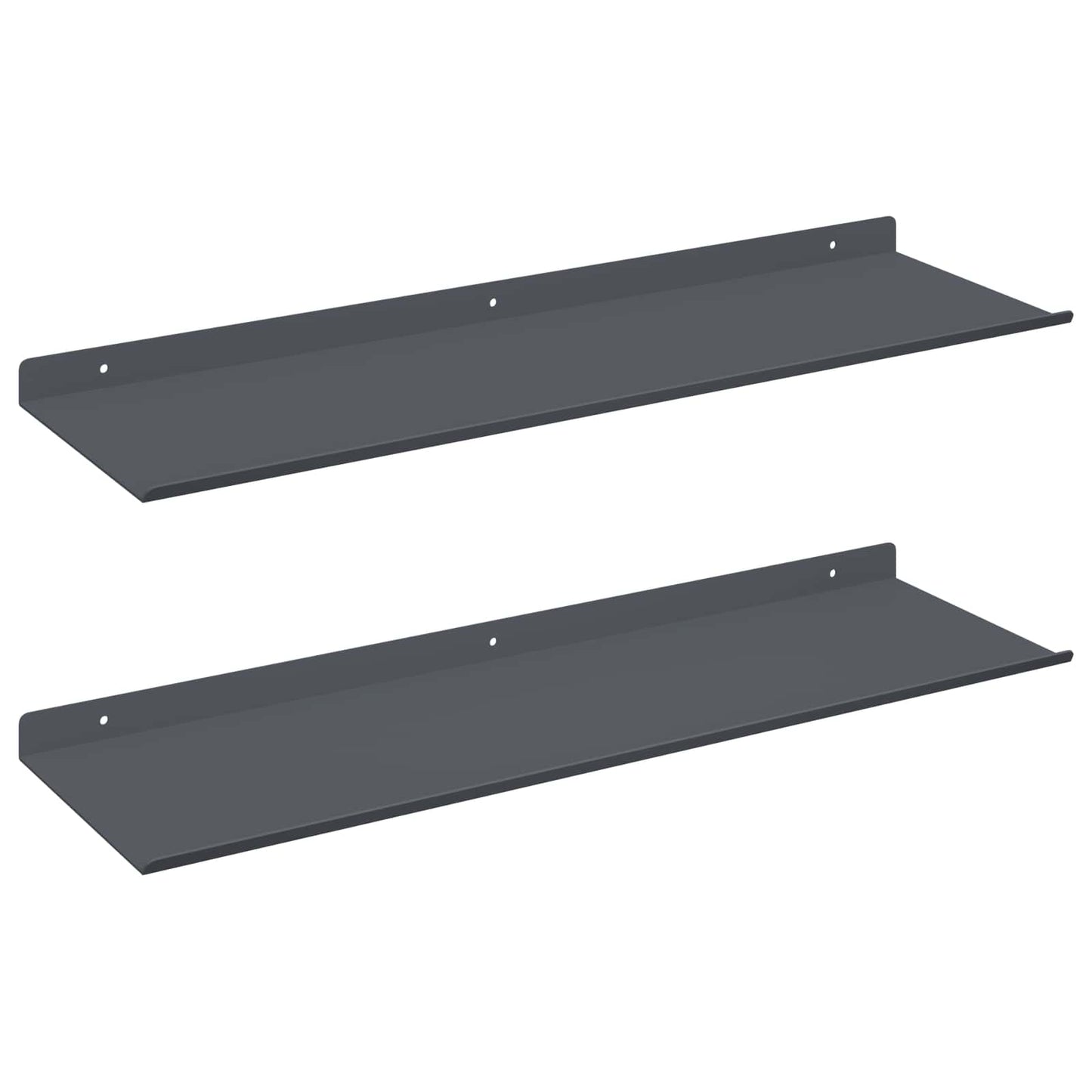 Drijvende plank 2 pcs Antraciet 60 x 18 x 2,5 cm Staal is nu te koop bij PeponiXL, paradijselijk wonen!