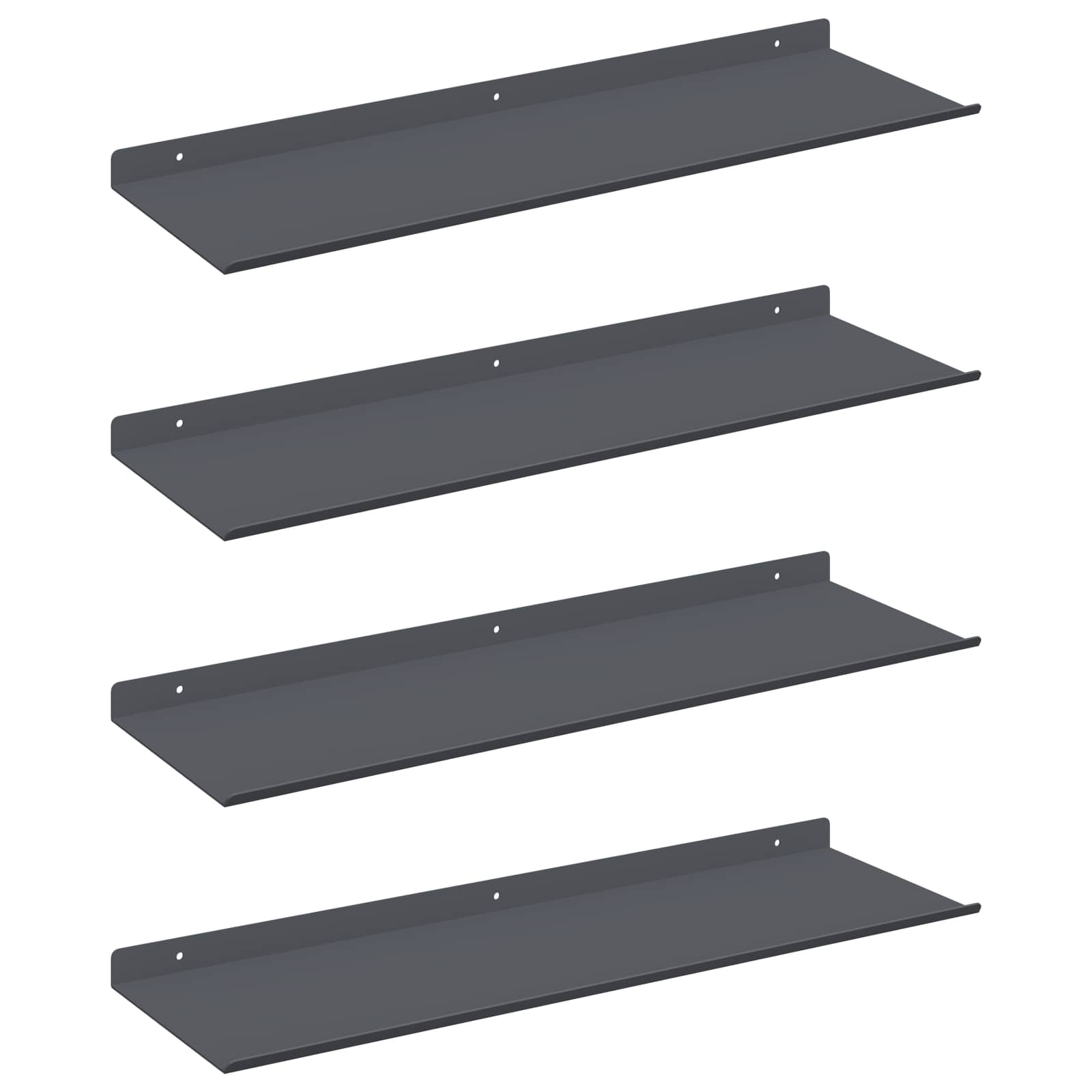 Drijvende plank 4 pcs Antraciet 60 x 18 x 2,5 cm Staal is nu te koop bij PeponiXL, paradijselijk wonen!