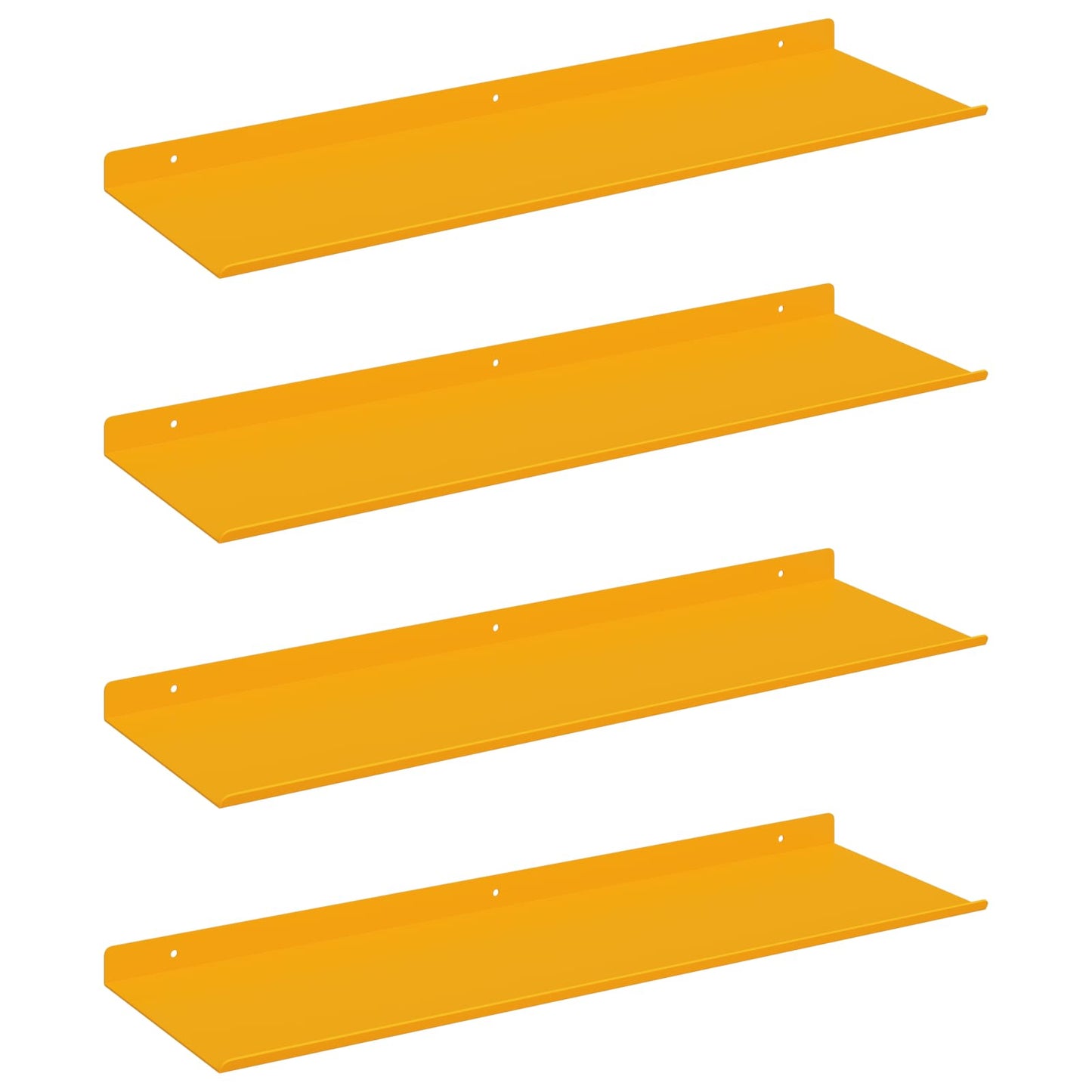 Drijvende plank 4 pcs Mosterdgeel 60 x 18 x 2,5 cm Staal is nu te koop bij PeponiXL, paradijselijk wonen!