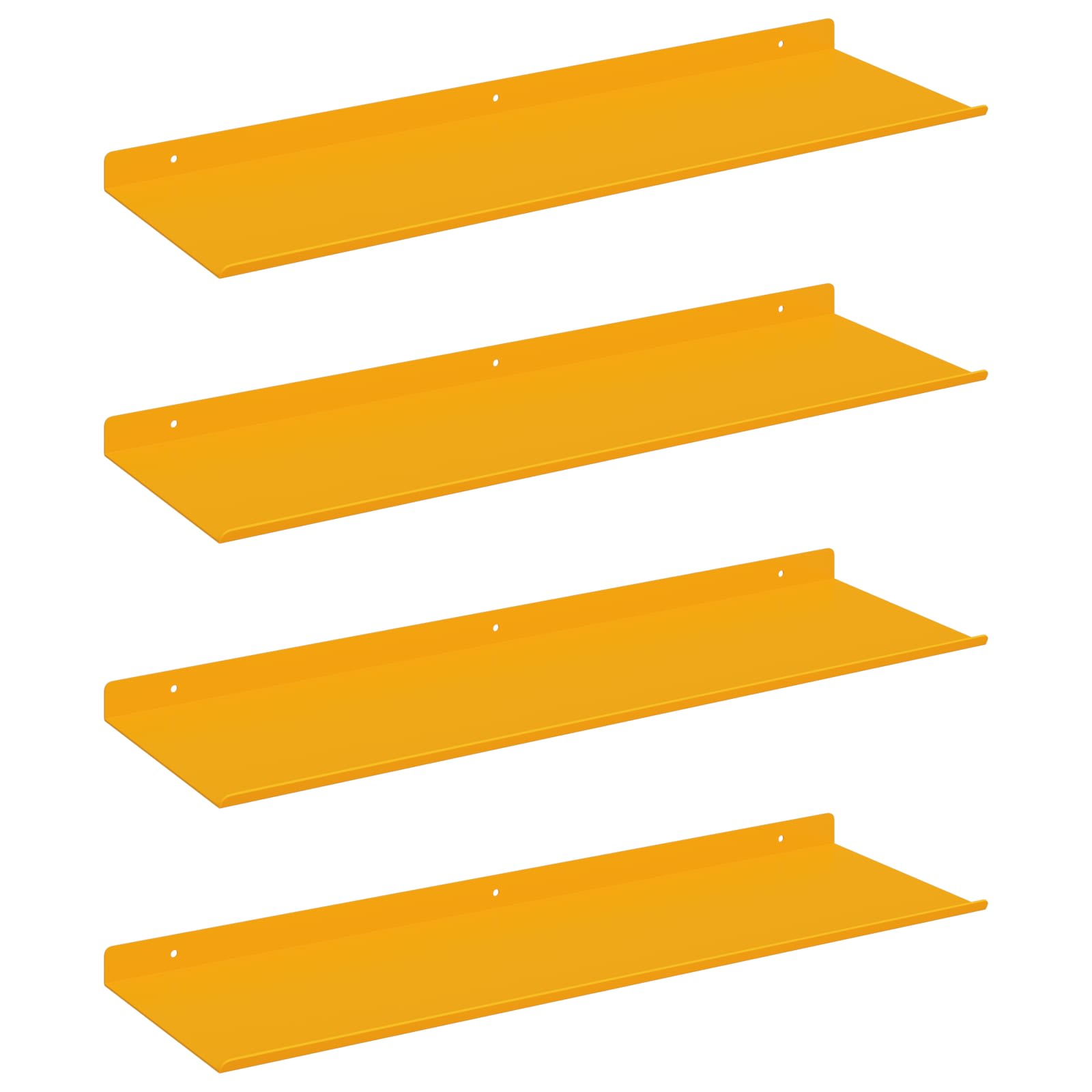 Drijvende plank 4 pcs Mosterdgeel 60 x 18 x 2,5 cm Staal is nu te koop bij PeponiXL, paradijselijk wonen!