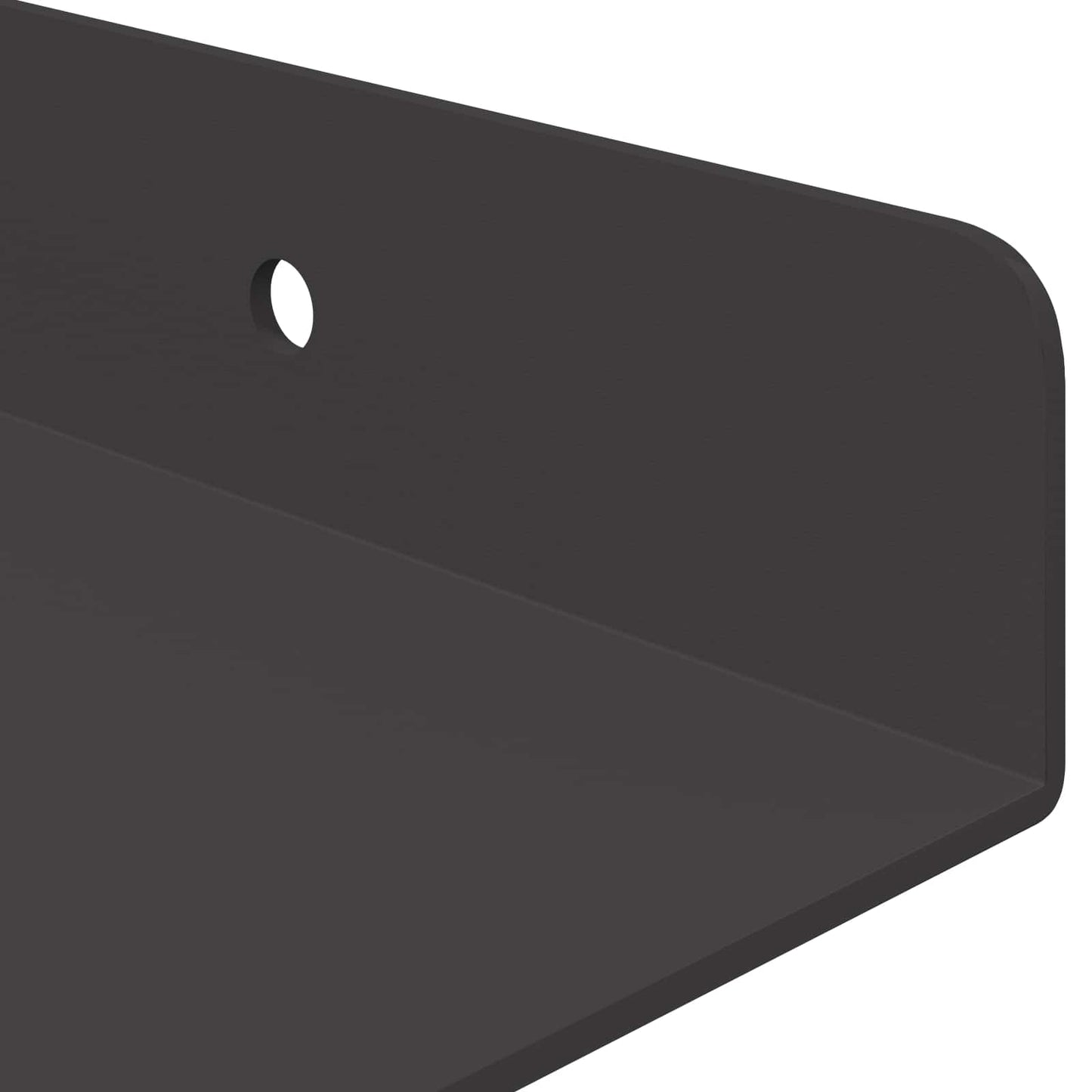Drijvende plank Muurmontage 2 st Zwart 80 x 18 x 2,5 cm Staal