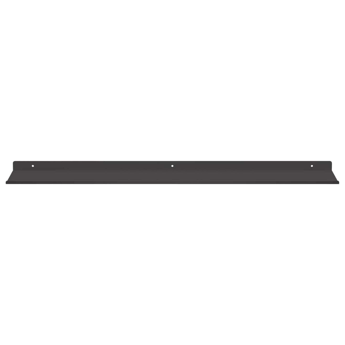 Drijvende plank Muurmontage 2 st Zwart 80 x 18 x 2,5 cm Staal