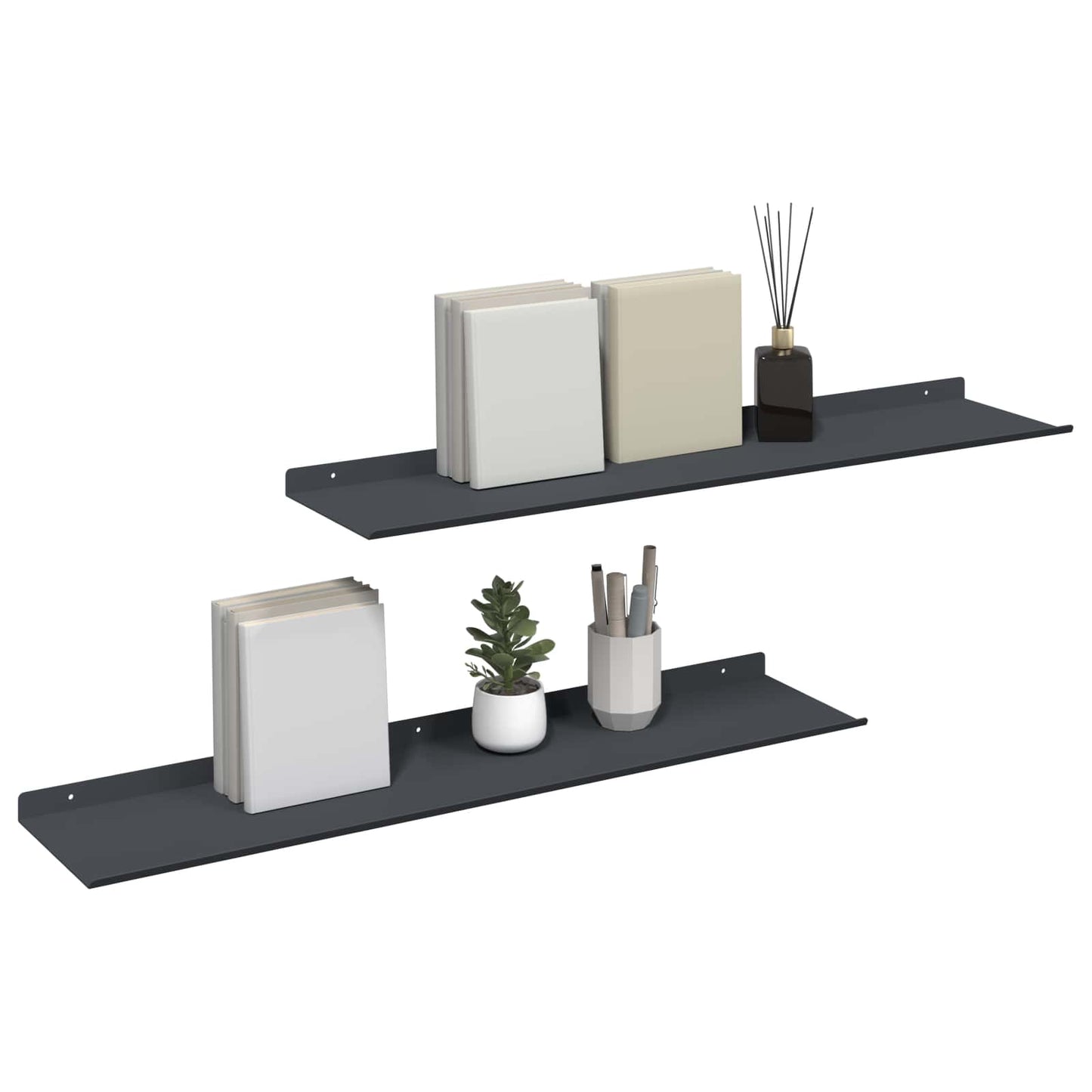 Drijvende plank Muurmontage 2 st Antraciet 80 x 18 x 2,5 cm is nu te koop bij PeponiXL, paradijselijk wonen!