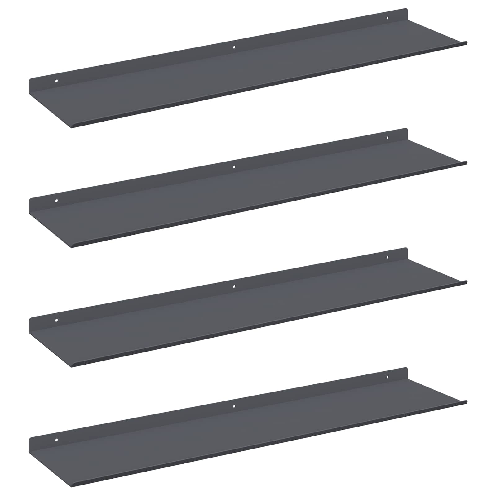 Drijvende plank 4 pcs Antraciet 80 x 18 x 2,5 cm Staal is nu te koop bij PeponiXL, paradijselijk wonen!