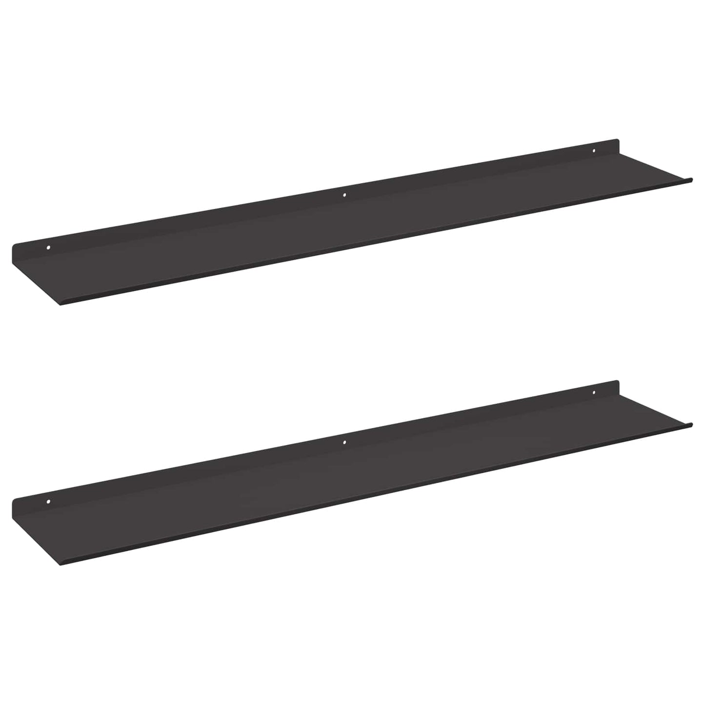 Drijvende plank 2 pcs Zwart 100 x 18 x 2,5 cm Staal is nu te koop bij PeponiXL, paradijselijk wonen!
