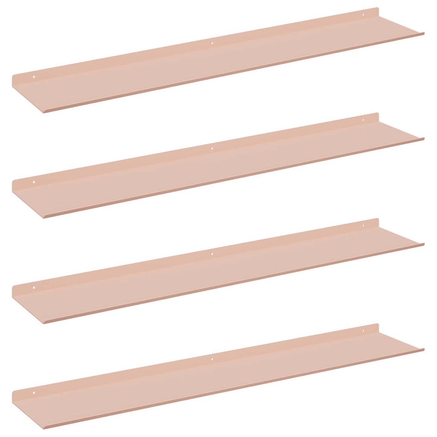 Drijvende plank 4 pcs Roze 100 x 18 x 2,5 cm Staal is nu te koop bij PeponiXL, paradijselijk wonen!