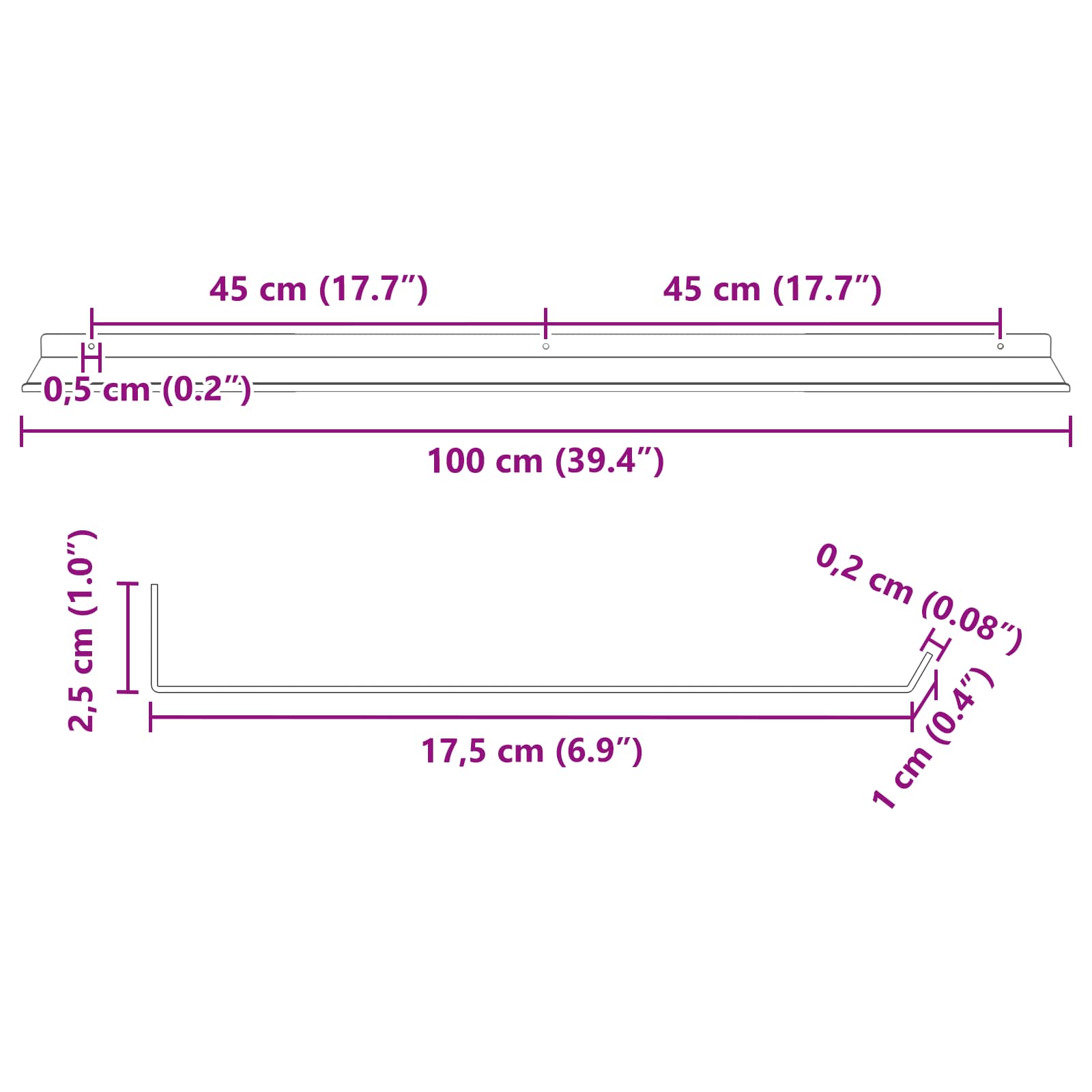 Drijvende plank 4 pcs Roze 100 x 18 x 2,5 cm Staal is nu te koop bij PeponiXL, paradijselijk wonen!