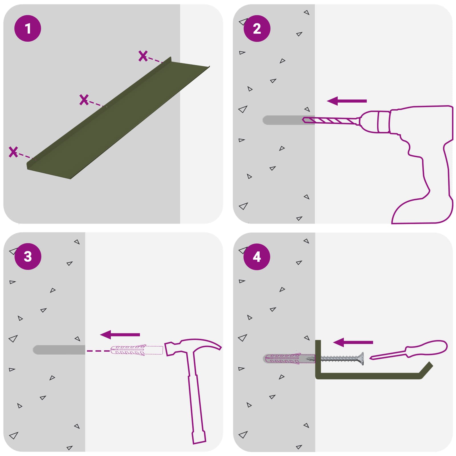 Drijvende plank 4 pcs Olijf Groen 100 x 18 x 2,5 cm Staal is nu te koop bij PeponiXL, paradijselijk wonen!