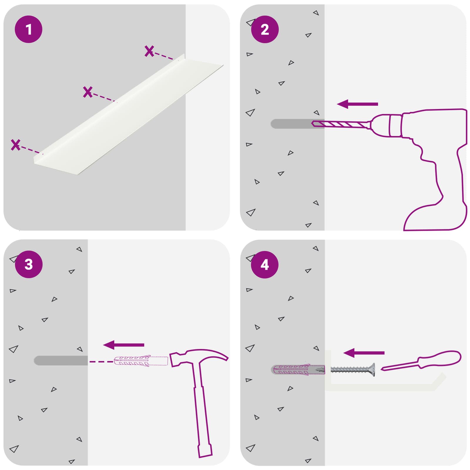 Drijvende plank 4 pcs Wit 100 x 18 x 2,5 cm Staal is nu te koop bij PeponiXL, paradijselijk wonen!