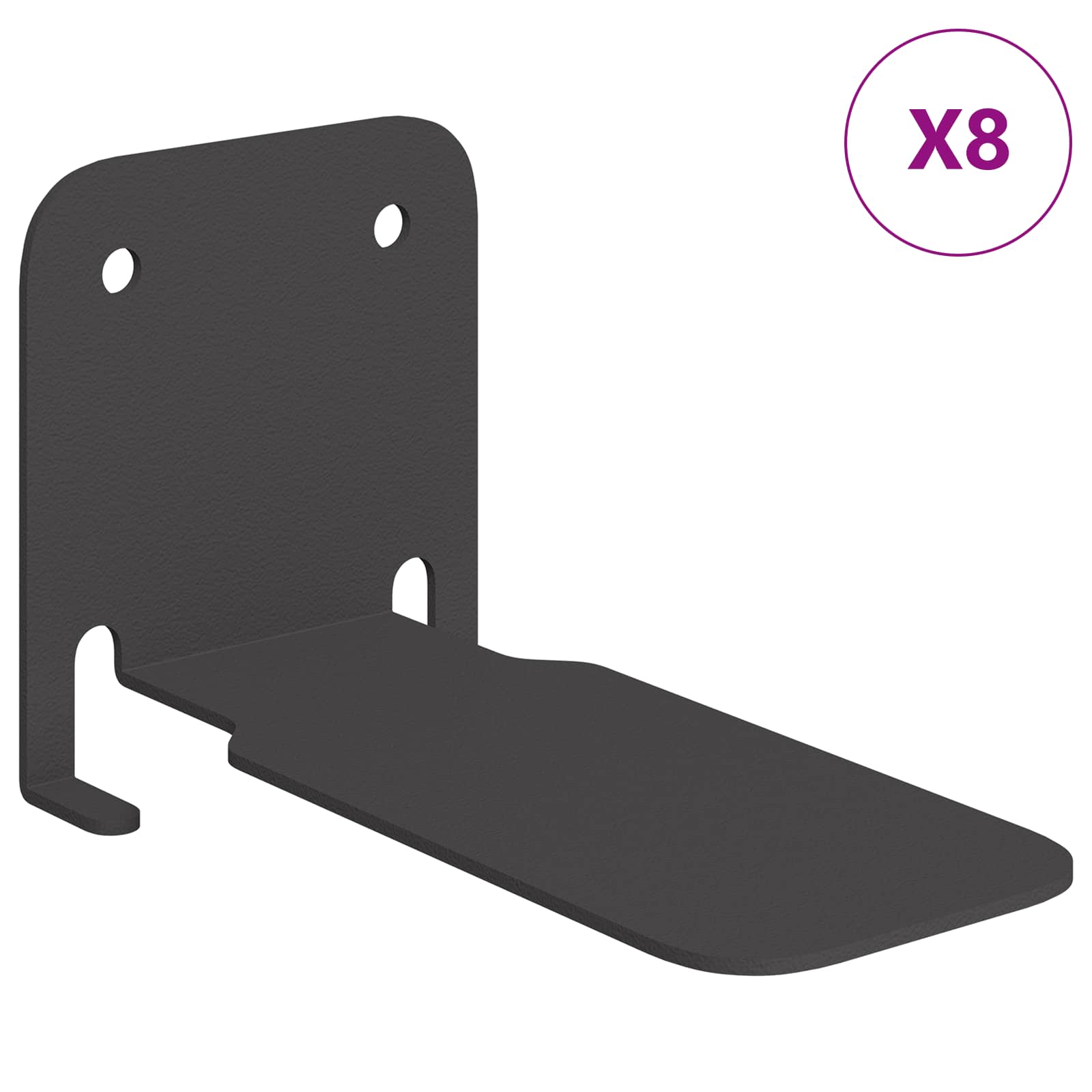 Drijvende plank met plank 8 pcs Zwart 6 x 10,8 x 6,6 cm is nu te koop bij PeponiXL, paradijselijk wonen!