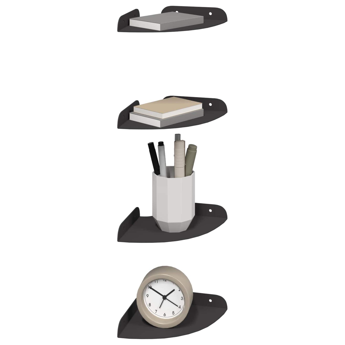 Drijvende plank met plank met opslag 4 pcs Zwart 15 x 15 x 2 cm is nu te koop bij PeponiXL, paradijselijk wonen!