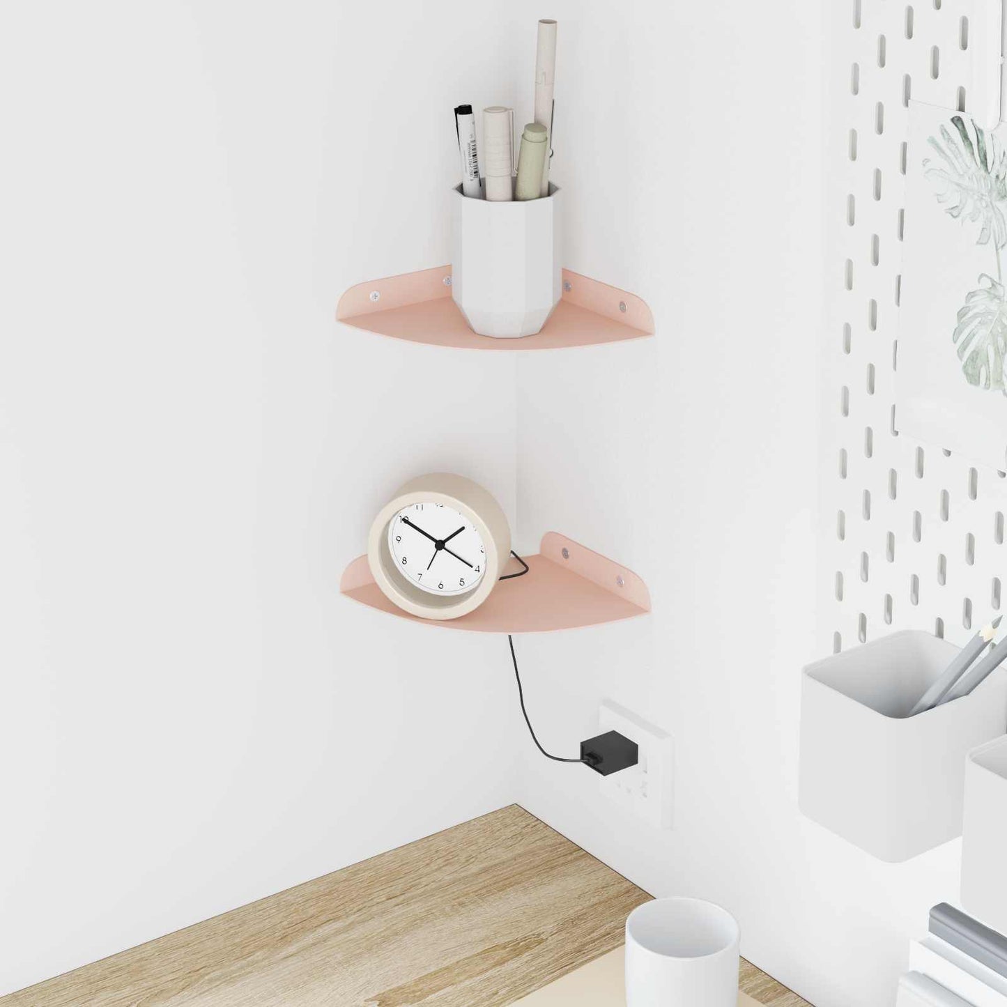 Drijvende plank met plank met opslag 2 pcs Roze 15 x 15 x 2 cm is nu te koop bij PeponiXL, paradijselijk wonen!