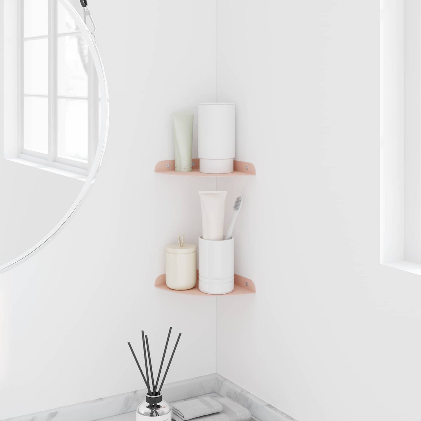 Drijvende plank met plank met opslag 2 pcs Roze 15 x 15 x 2 cm is nu te koop bij PeponiXL, paradijselijk wonen!
