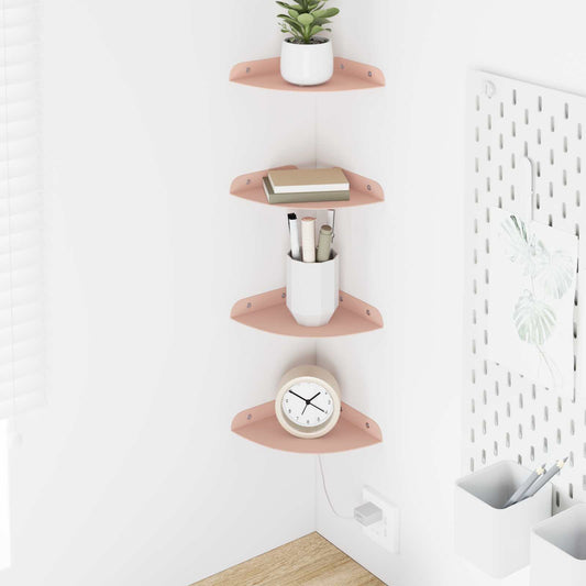Drijvende plank met plank met opslag 4 pcs Roze 15 x 15 x 2 cm is nu te koop bij PeponiXL, paradijselijk wonen!