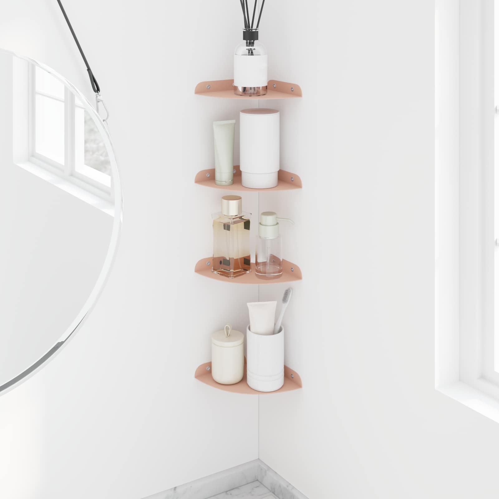 Drijvende plank met plank met opslag 4 pcs Roze 15 x 15 x 2 cm is nu te koop bij PeponiXL, paradijselijk wonen!