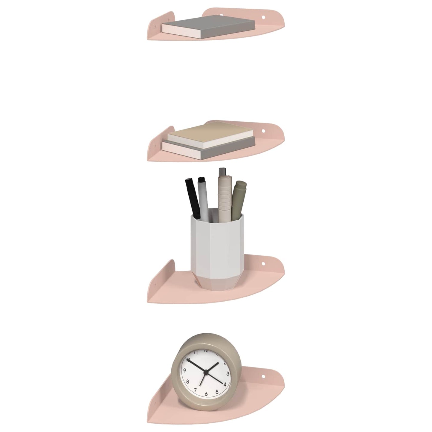 Drijvende plank met plank met opslag 4 pcs Roze 15 x 15 x 2 cm is nu te koop bij PeponiXL, paradijselijk wonen!