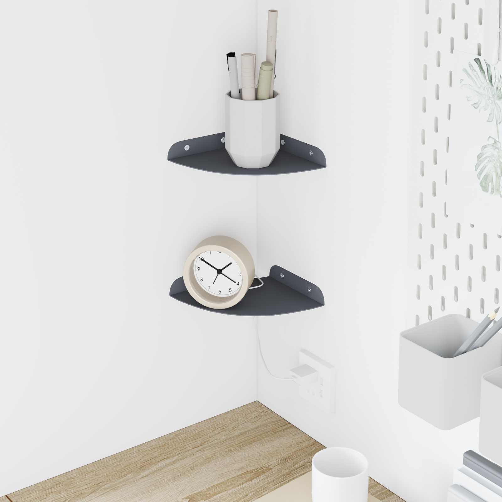 Drijvende plank met plank 2 pcs Antraciet 15 x 15 x 2 cm is nu te koop bij PeponiXL, paradijselijk wonen!