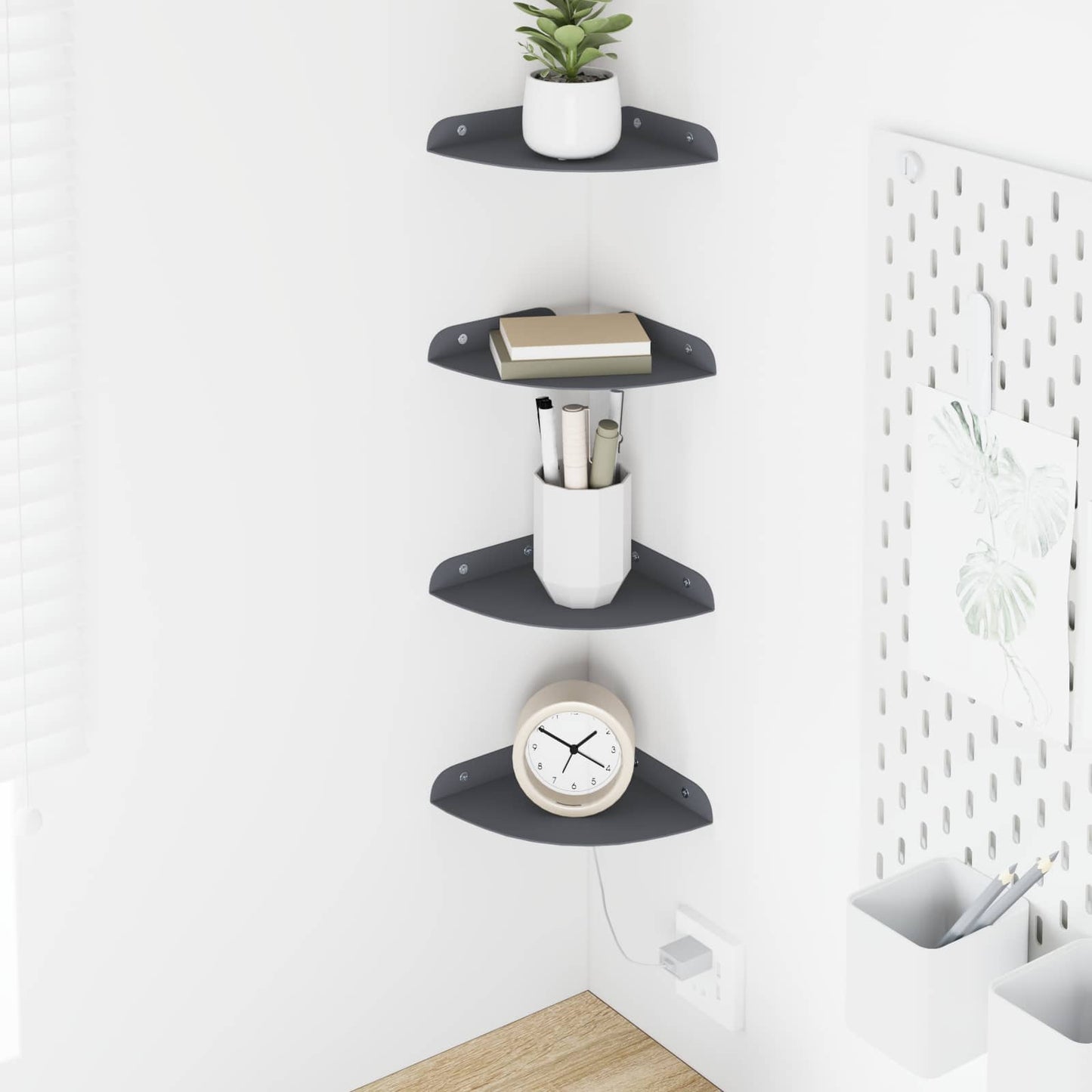 Drijvende plank met plank 4 pcs Antraciet 15 x 15 x 2 cm is nu te koop bij PeponiXL, paradijselijk wonen!