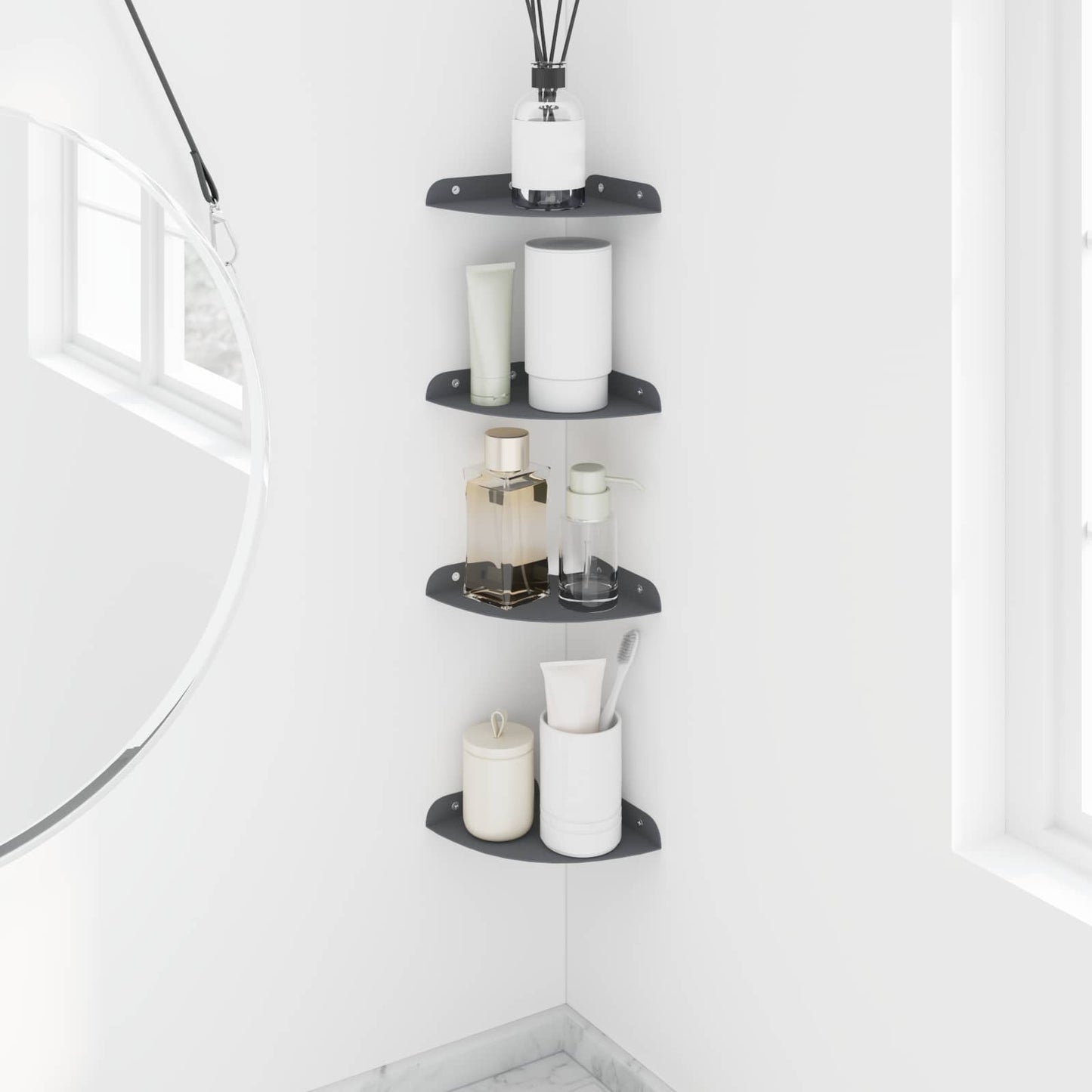 Drijvende plank met plank 4 pcs Antraciet 15 x 15 x 2 cm is nu te koop bij PeponiXL, paradijselijk wonen!