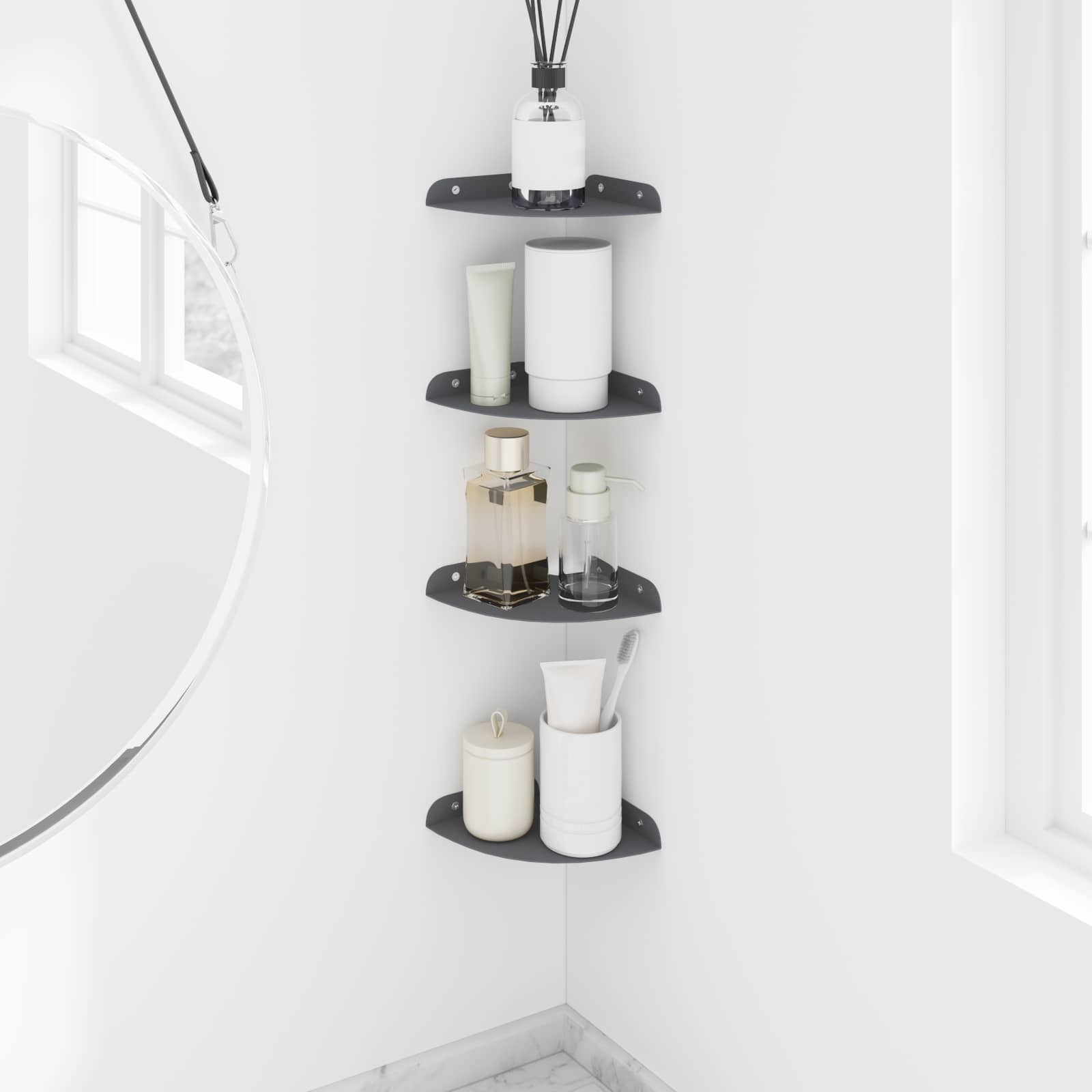 Drijvende plank met plank 4 pcs Antraciet 15 x 15 x 2 cm is nu te koop bij PeponiXL, paradijselijk wonen!