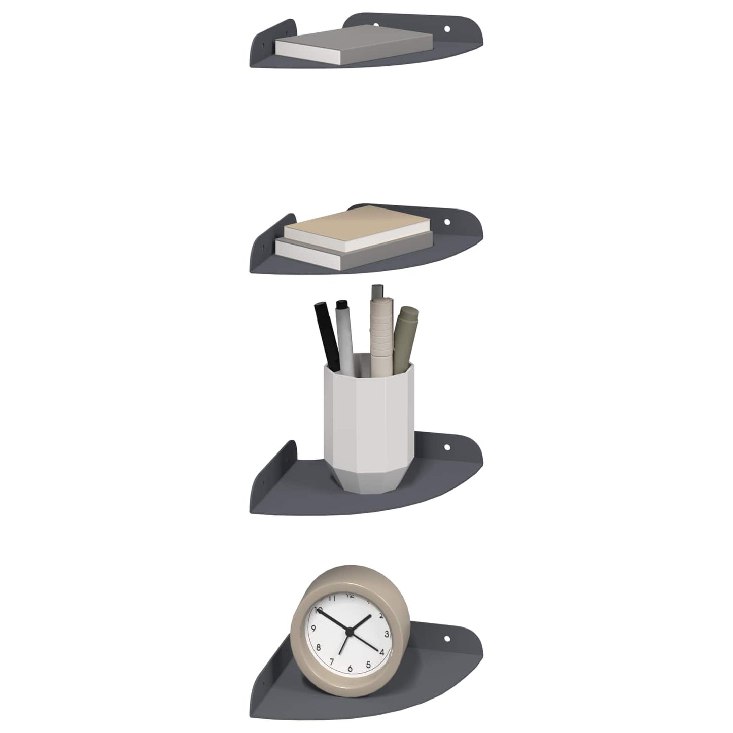 Drijvende plank met plank 4 pcs Antraciet 15 x 15 x 2 cm is nu te koop bij PeponiXL, paradijselijk wonen!