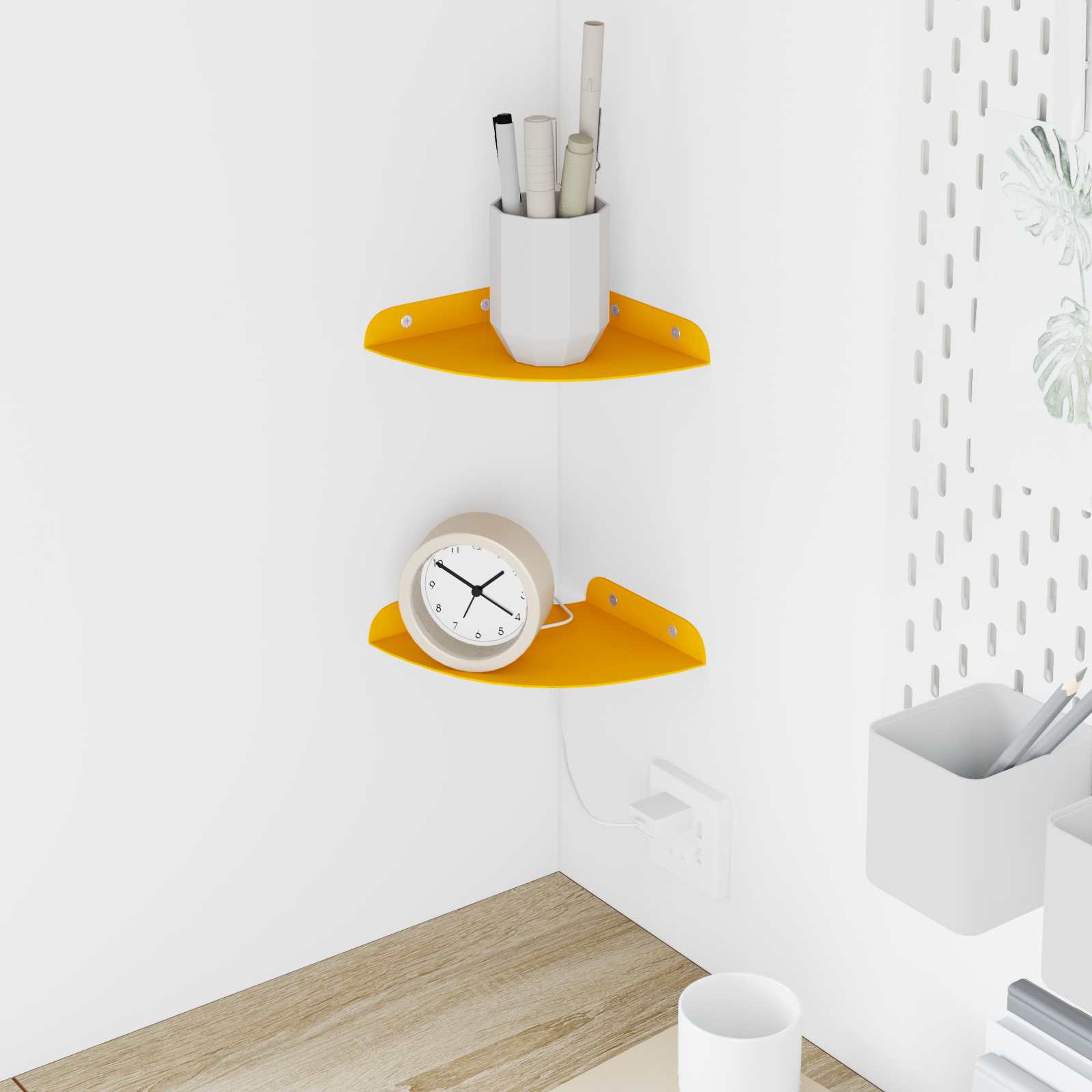 Drijvende plank met plank 2 pcs Mosterdgeel 15 x 15 x 2 cm is nu te koop bij PeponiXL, paradijselijk wonen!