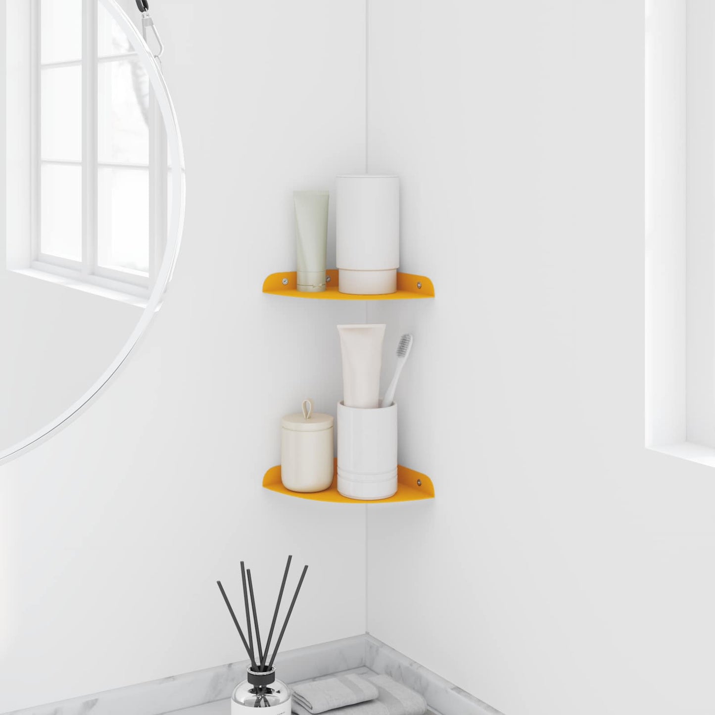 Drijvende plank met plank 2 pcs Mosterdgeel 15 x 15 x 2 cm is nu te koop bij PeponiXL, paradijselijk wonen!