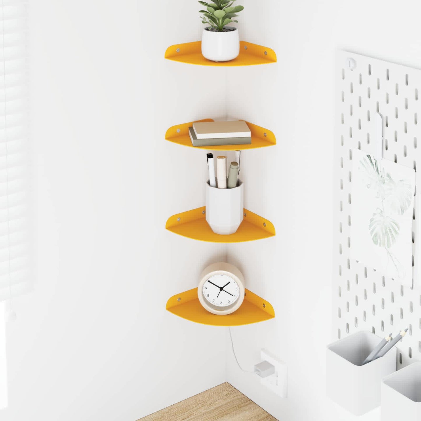 Drijvende plank met plank 4 pcs Mosterdgeel 15 x 15 x 2 cm is nu te koop bij PeponiXL, paradijselijk wonen!