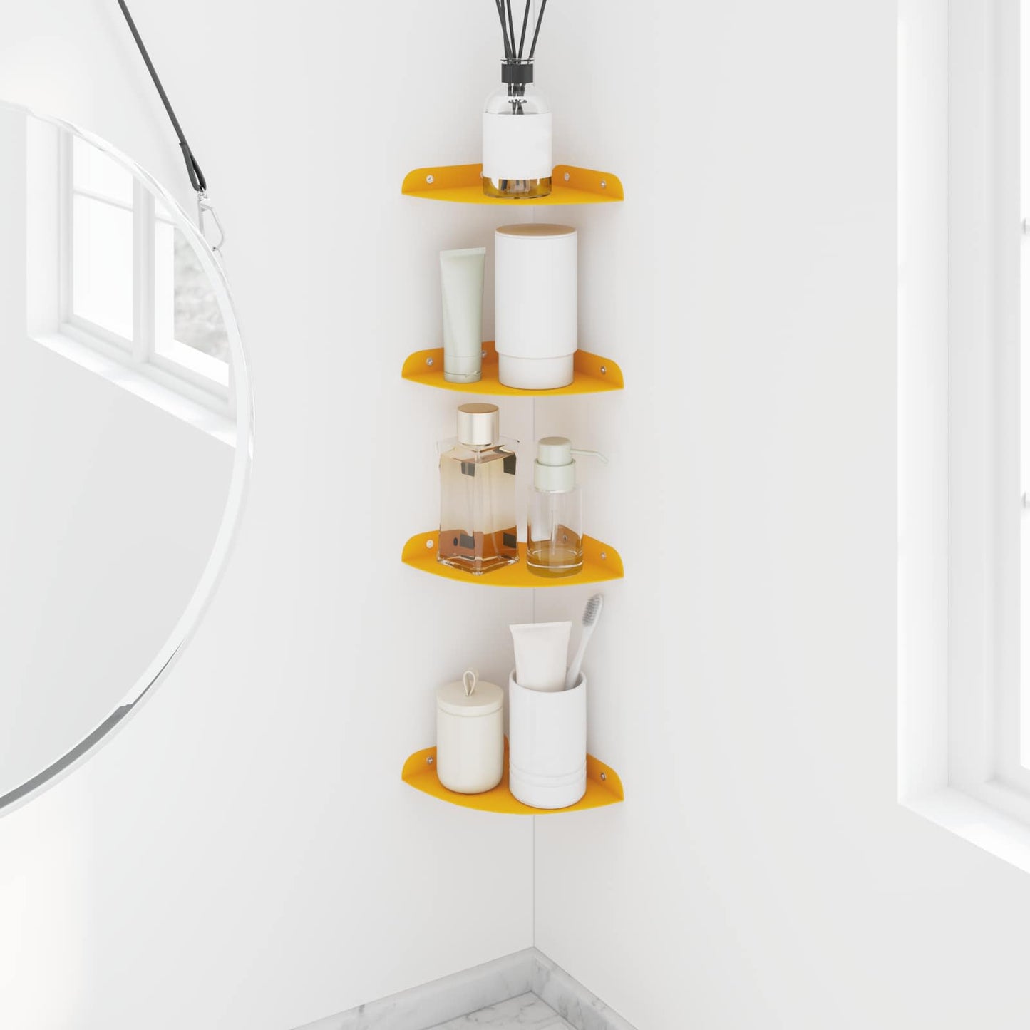 Drijvende plank met plank 4 pcs Mosterdgeel 15 x 15 x 2 cm is nu te koop bij PeponiXL, paradijselijk wonen!