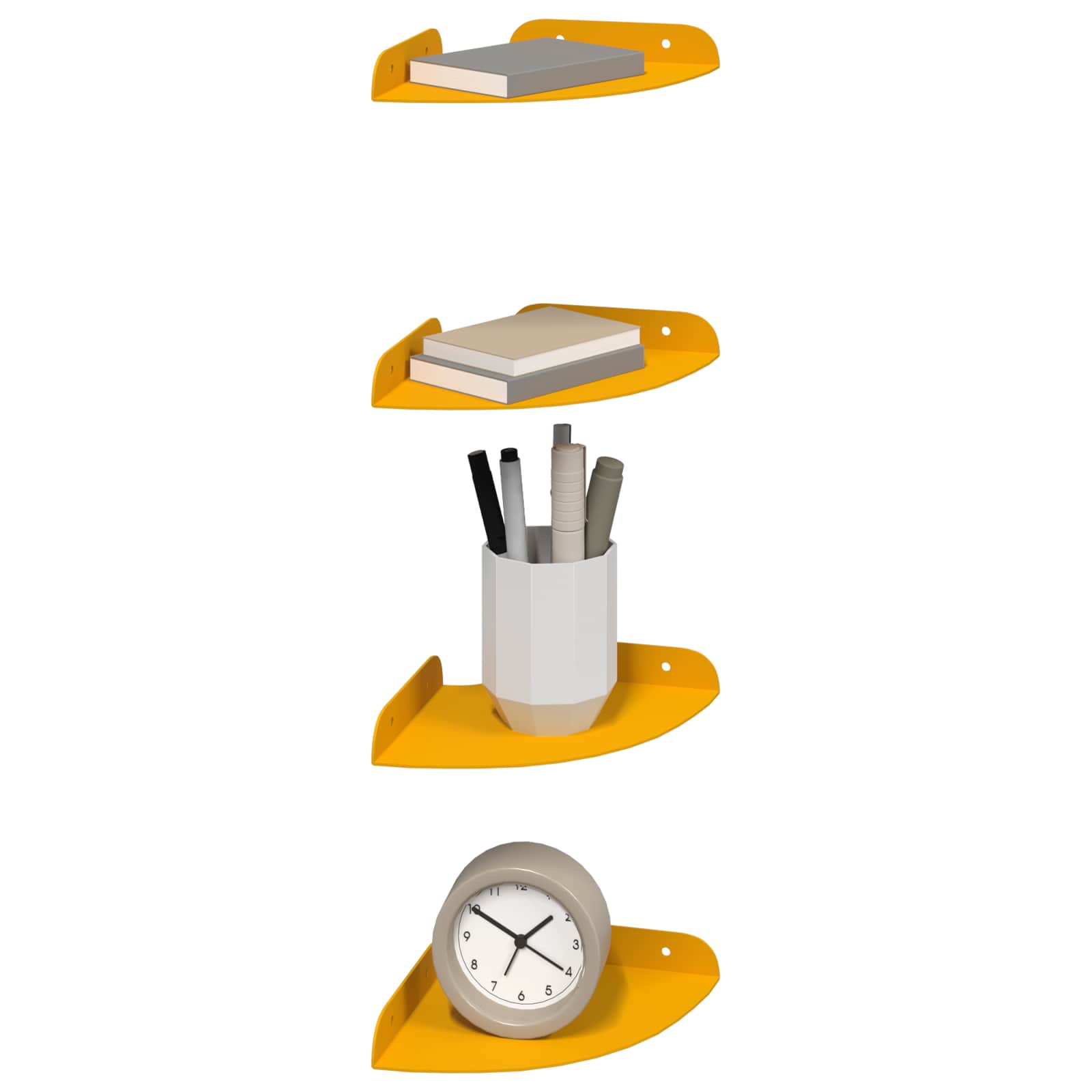 Drijvende plank met plank 4 pcs Mosterdgeel 15 x 15 x 2 cm is nu te koop bij PeponiXL, paradijselijk wonen!